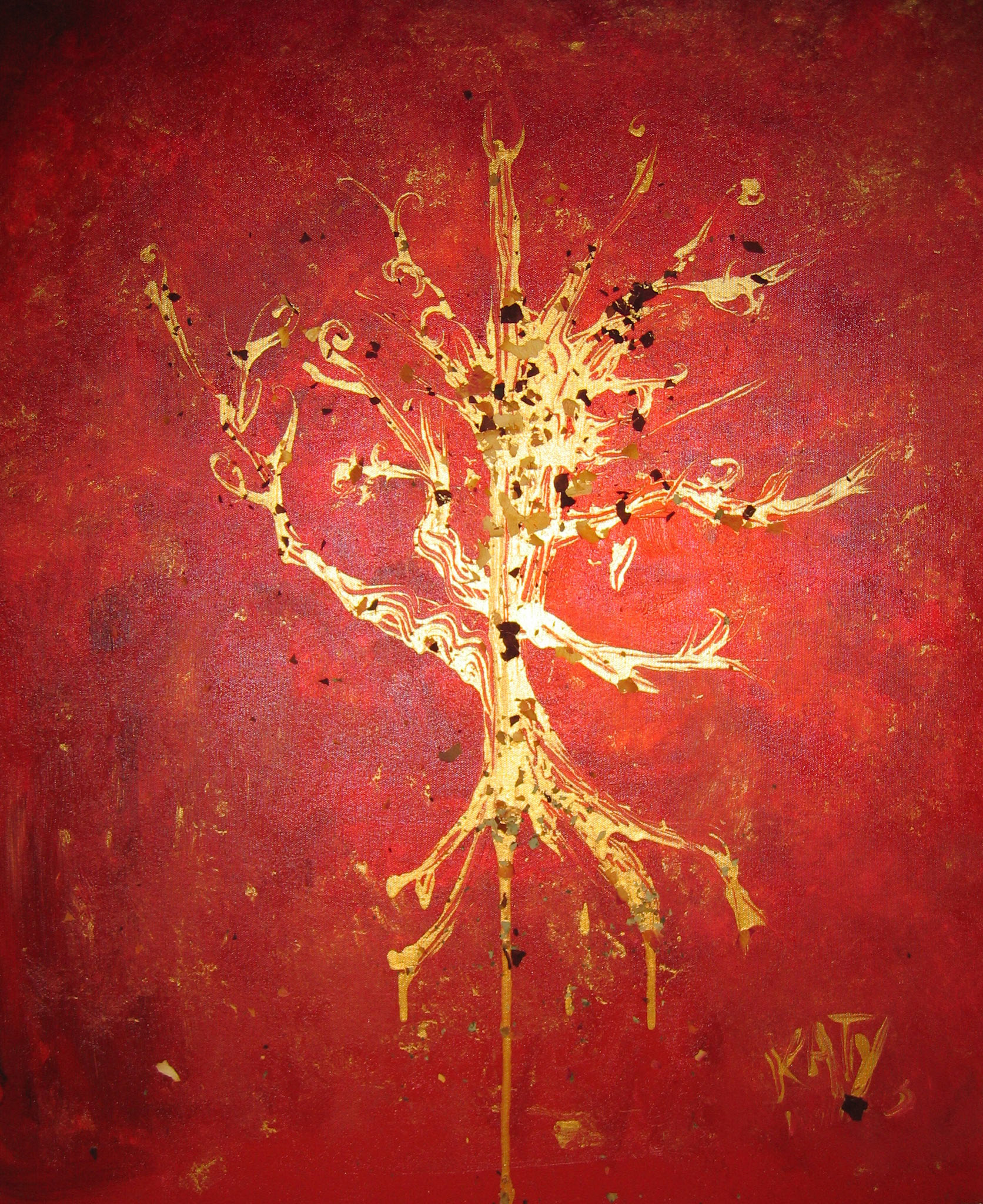 "Red Tree" Oil on Canvas