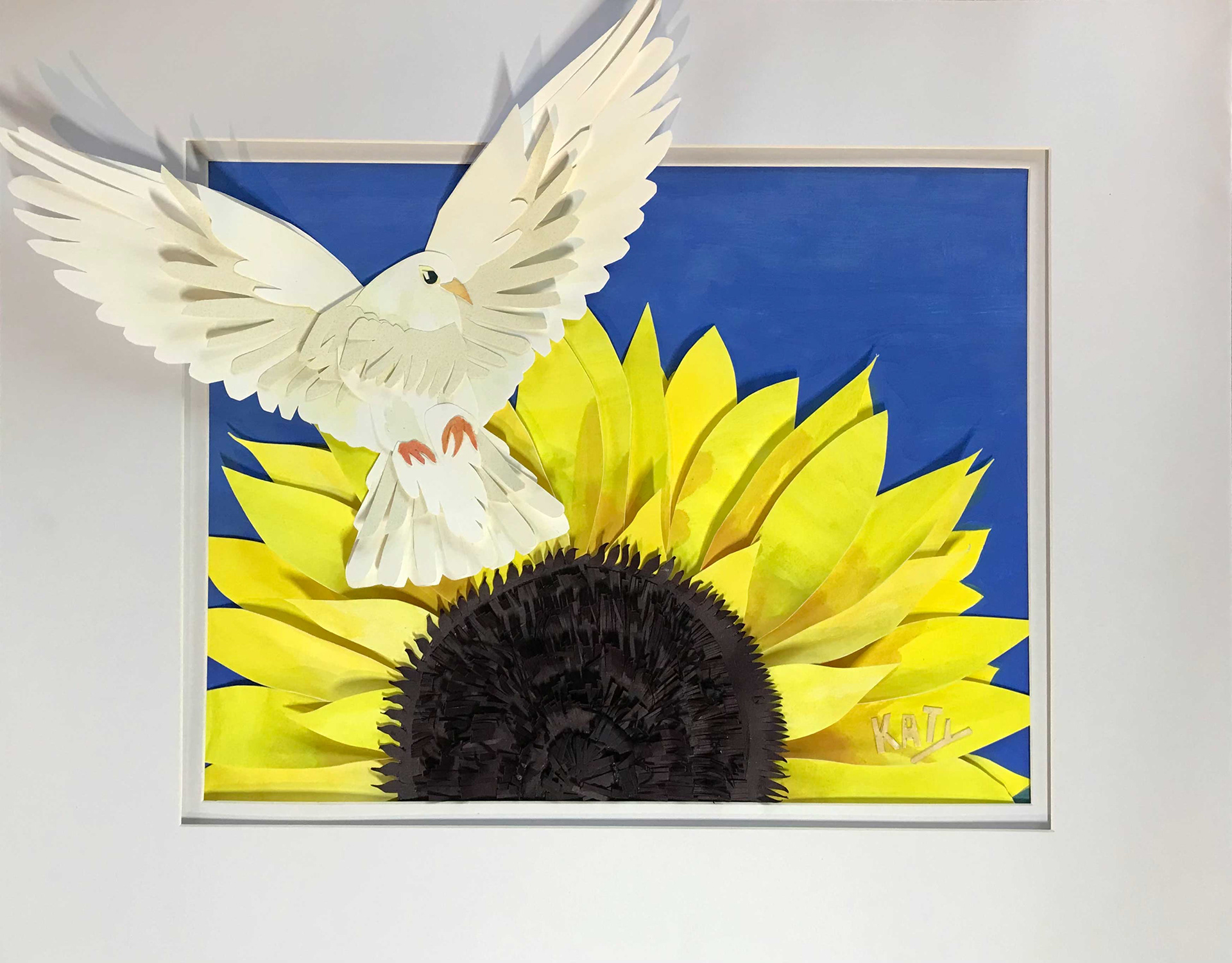 "Peace for Ukraine" Cut Paper on Board