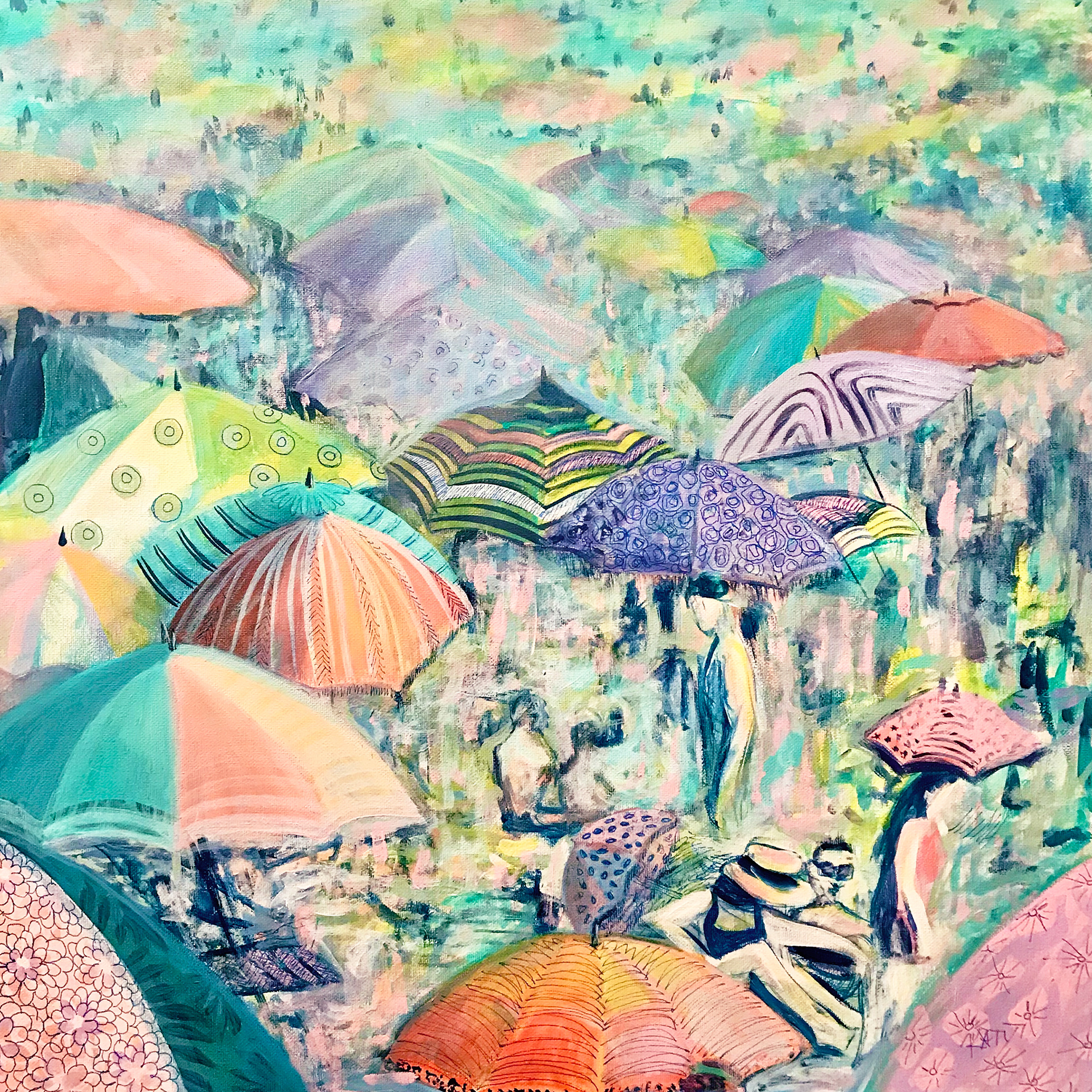 Pastel Beach Scene