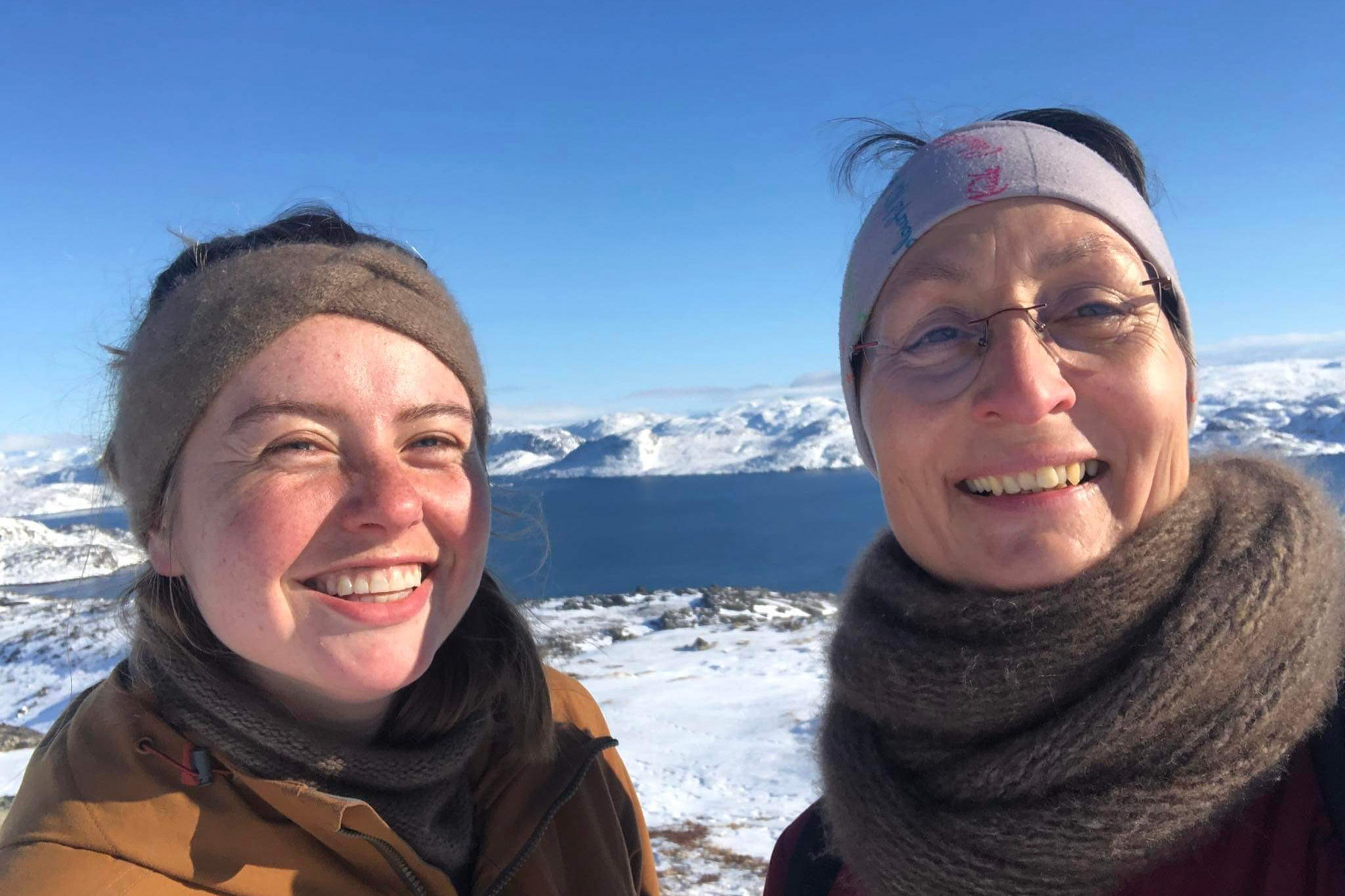 Arnaq -- the park ranger with UNESCO Kujataa and one of my close friends -- and I after a hike into the mountains above Qaqortoq. (Taken on my phone)