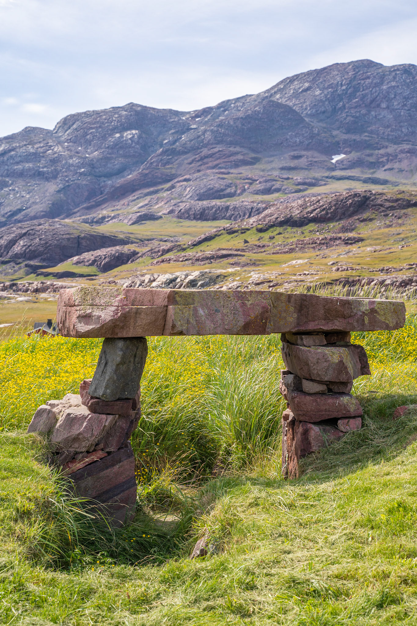 Stone ruin in Igaliku. This ruin lends its shape to the logo of UNESCO Kujataa. I was in Igaliku to make a 3D model and 2D map of the protected ruin area.