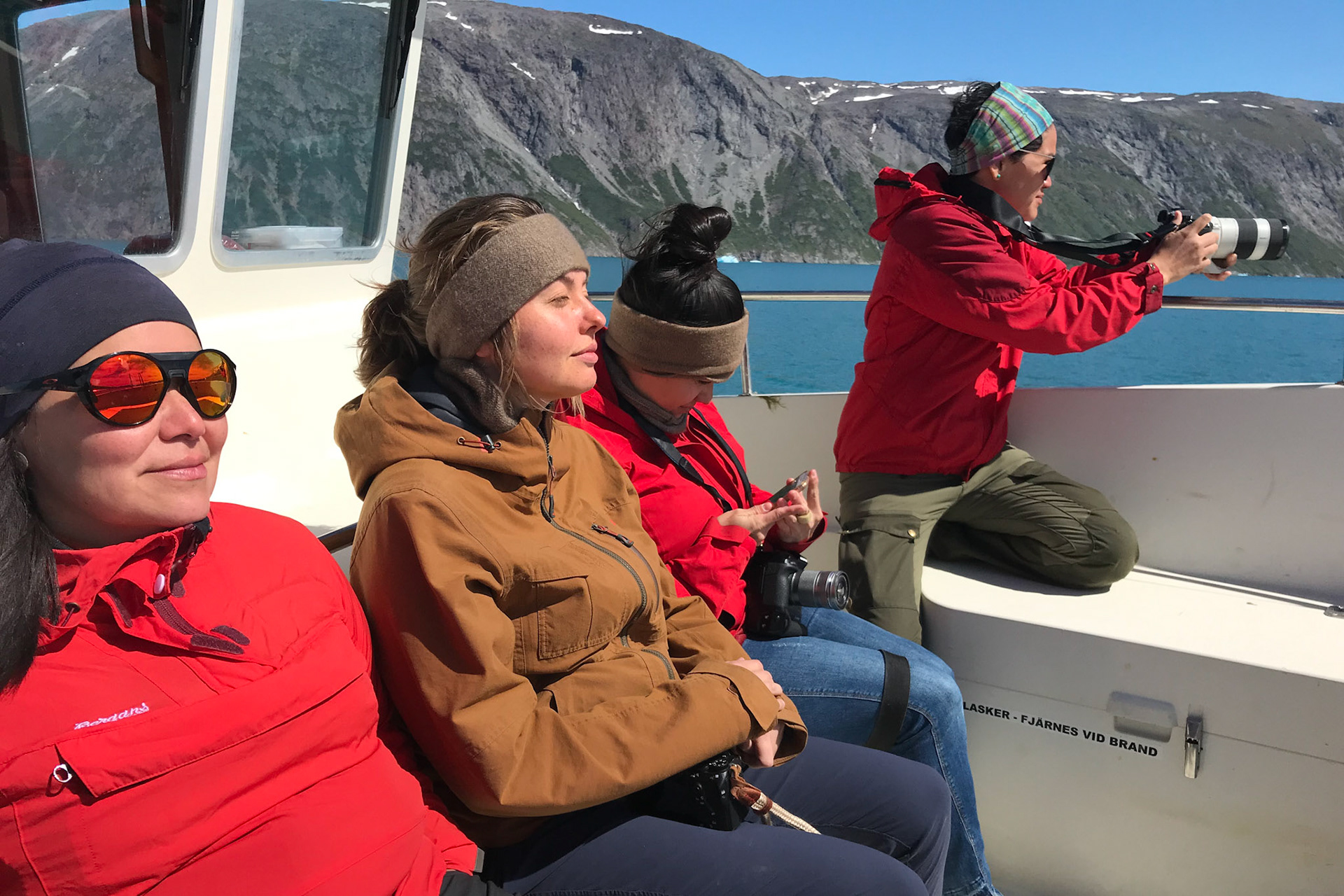 Aka, I, Sarah, and Arina enjoying the sunny day. (Photo by Julia Stuart)