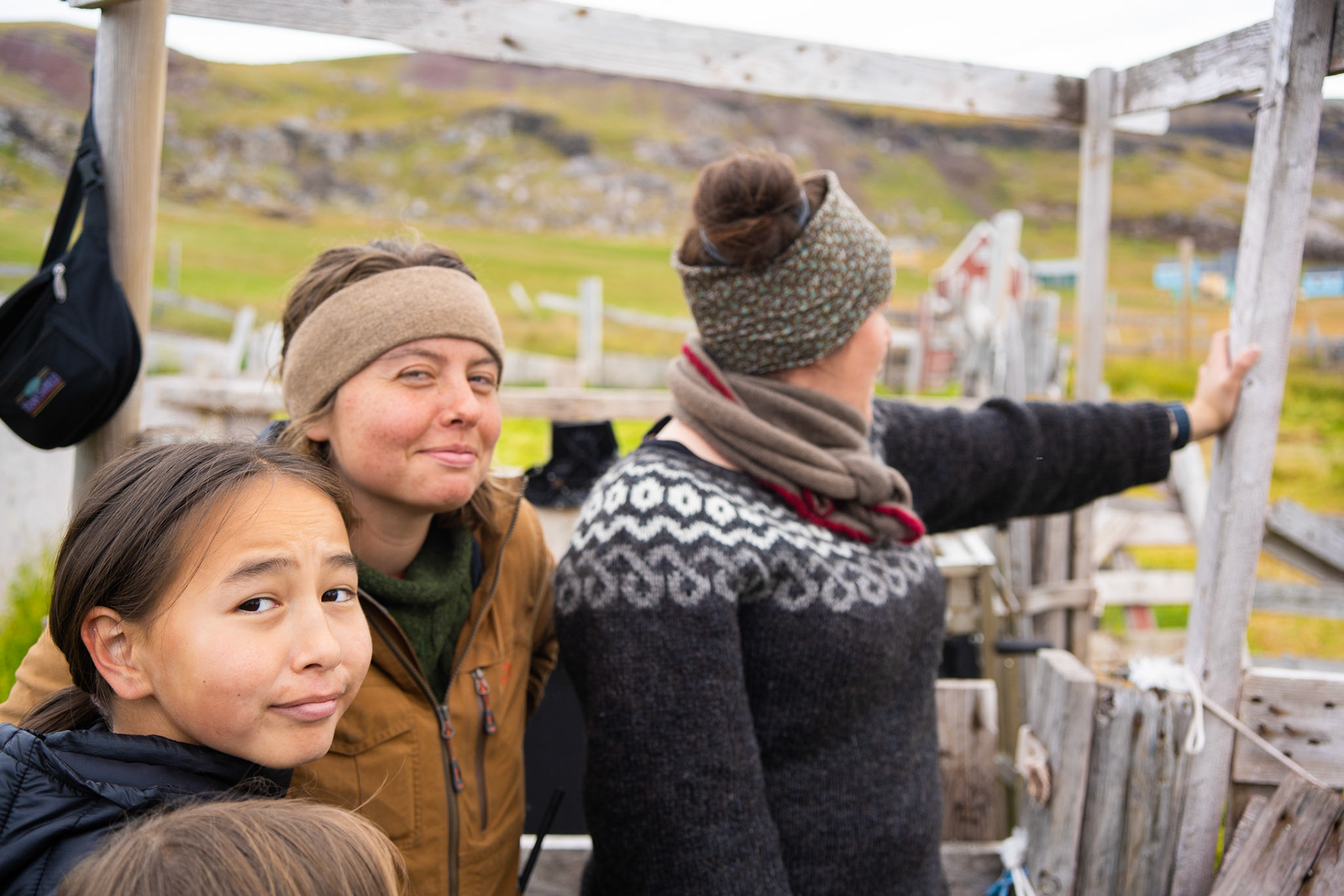 Kira, me, and Heidi in the pen. (Photo by Carson Brown)