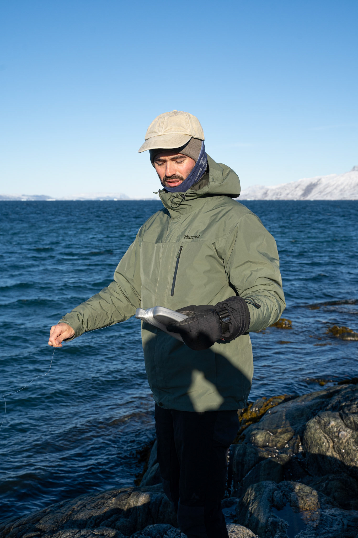 David -- a friend from Isortoq -- brought Carson and I out fishing for cod.