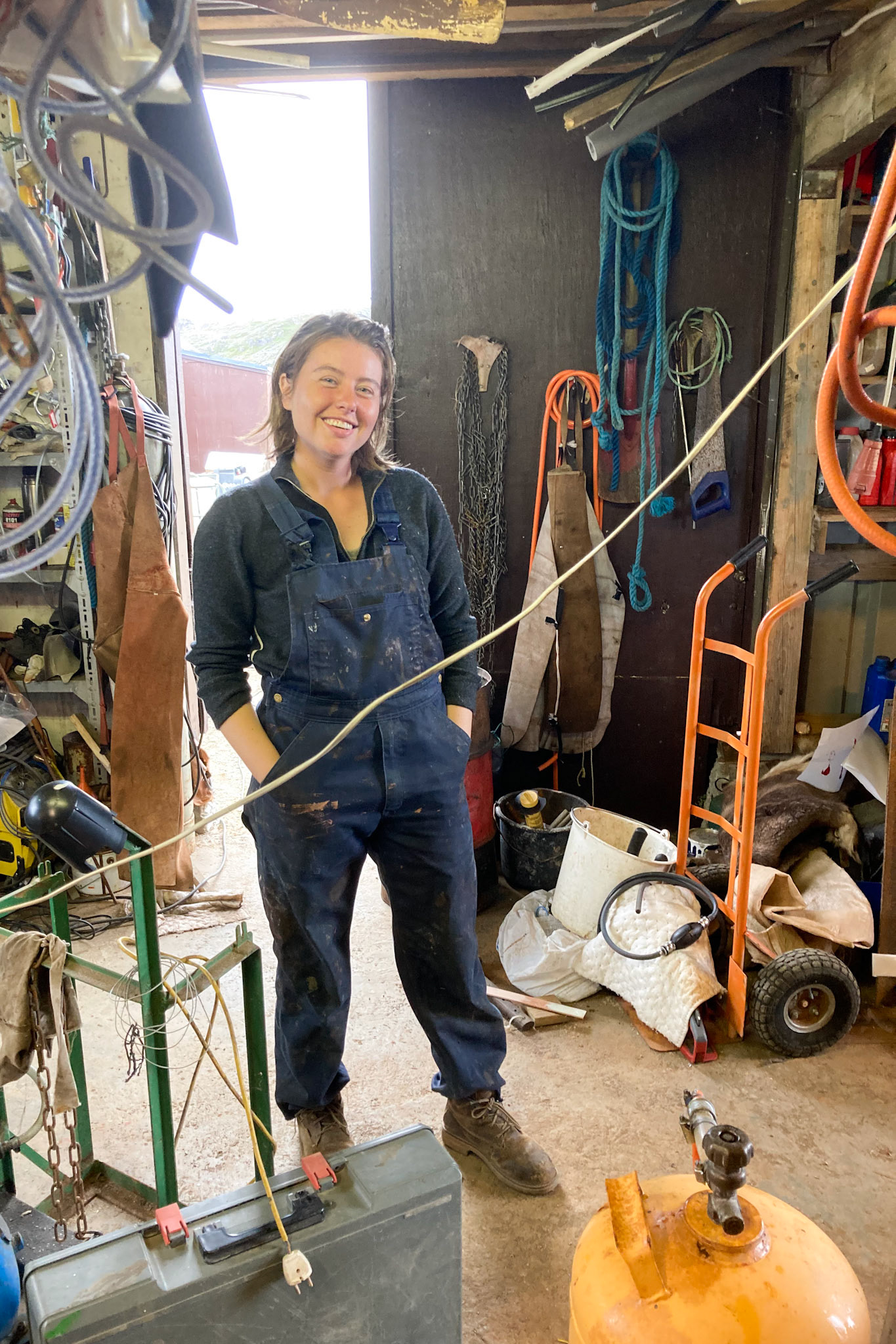 Me in Stefan's everything-all-in-one workshop. (Photo by Carson Brown)