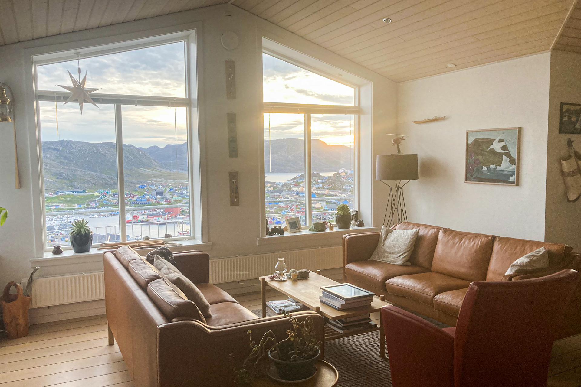 Sarah let me stay in her home for two weeks at the end of my summer stay in Qaqortoq. Here's the view from her living room atop the mountain!