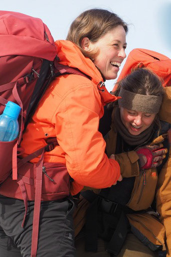 Aviaja laughing as I'm clearly suffering from a major sprained ankle! (Photo by Sarah Woodall)