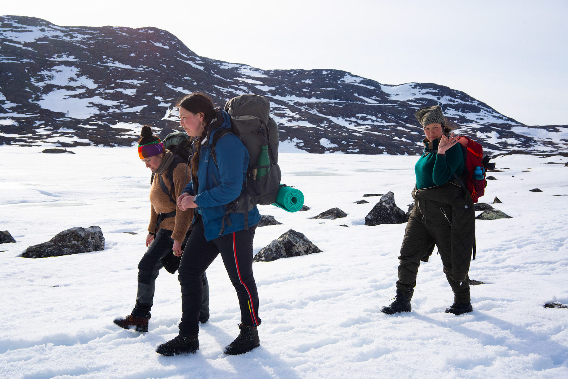 Sarah, Sikkersoq, and Heidi on WFR field day.