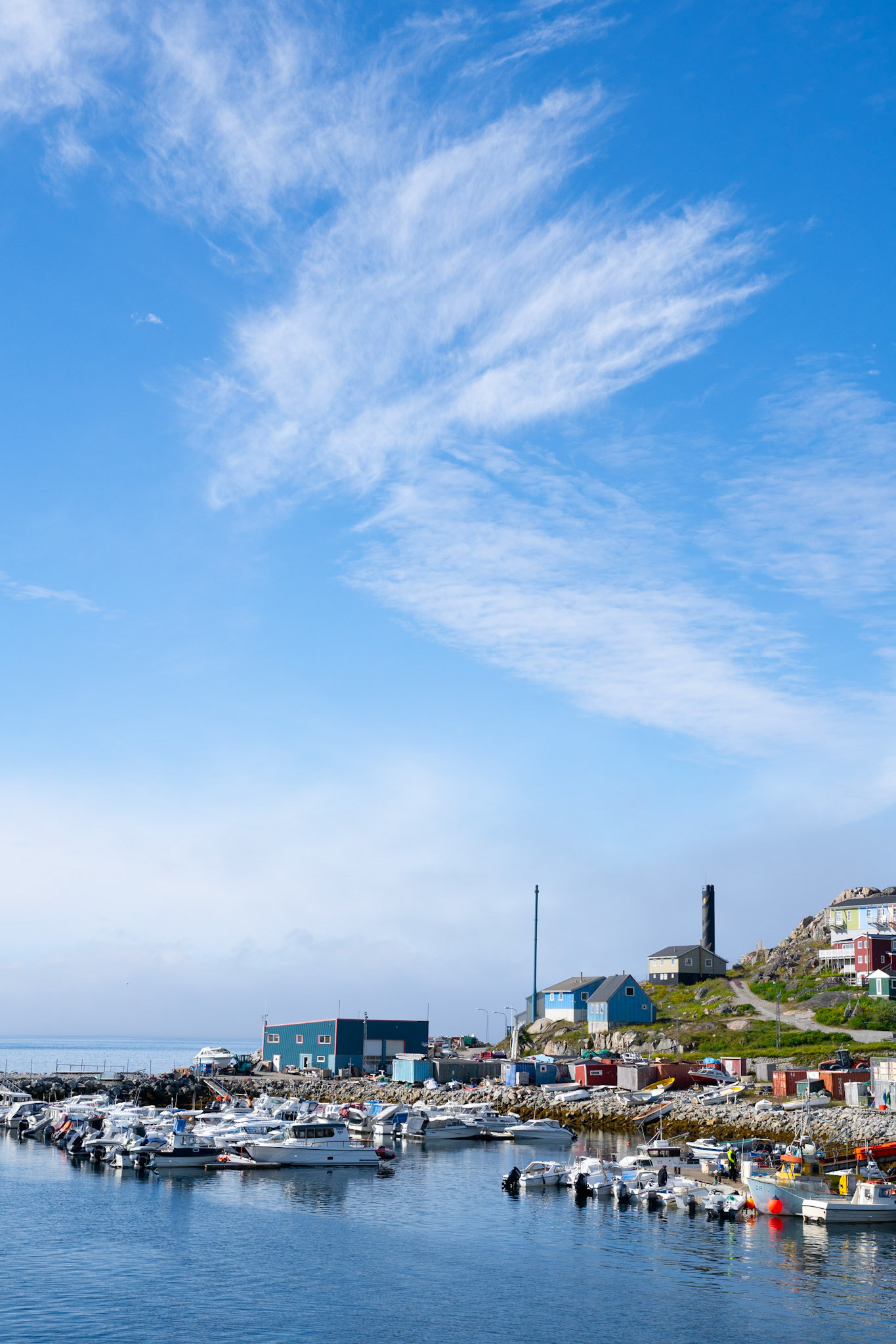 My last day in Qaqortoq, the view from a window in the UNEESCO/ISG office. I think the cloud formation looks like a bird in flight, accompanying me as I departed for Isortoq.
