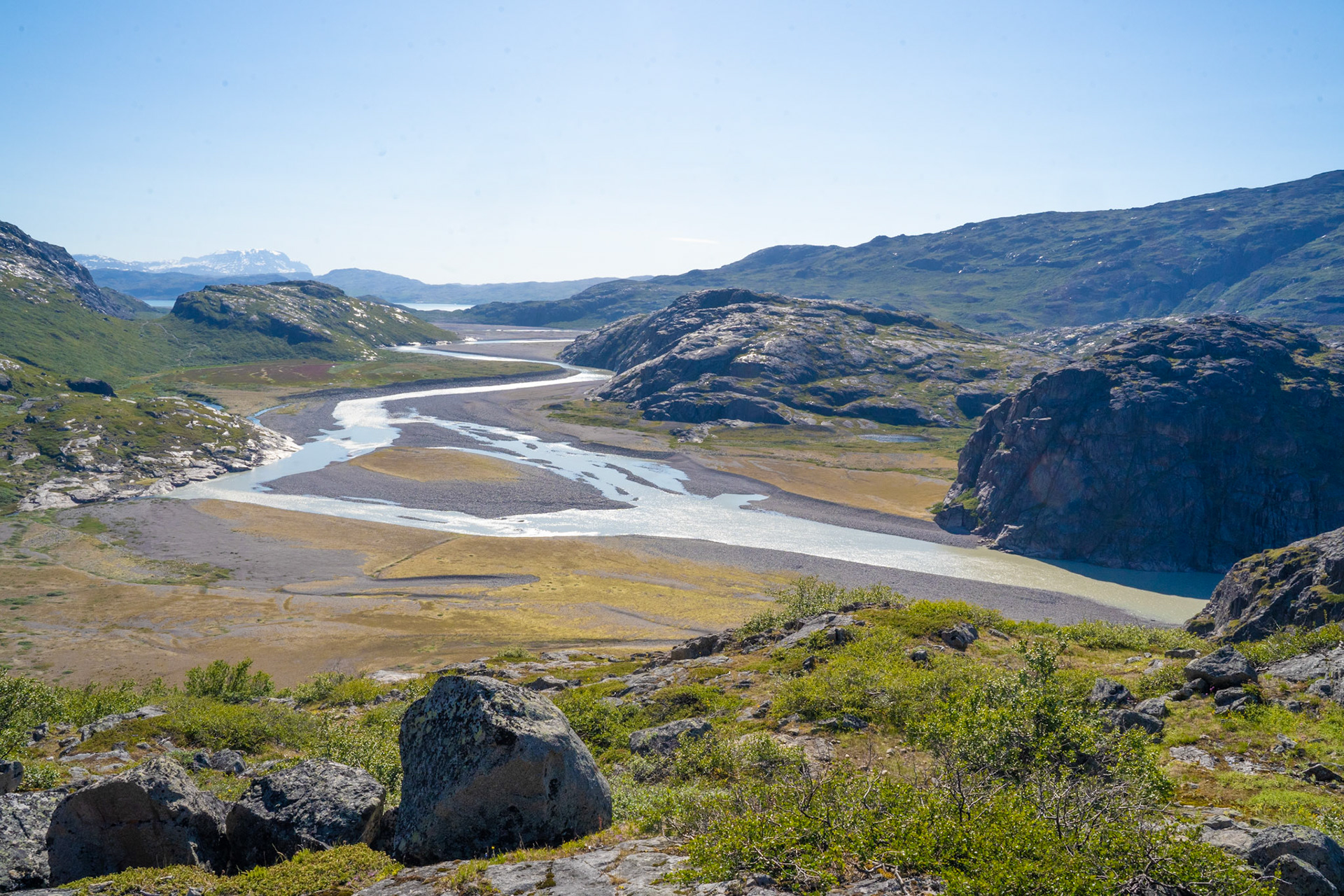 But the view was worth it! Here is a glacial river. It's opaque from the glacial silt carried within it.