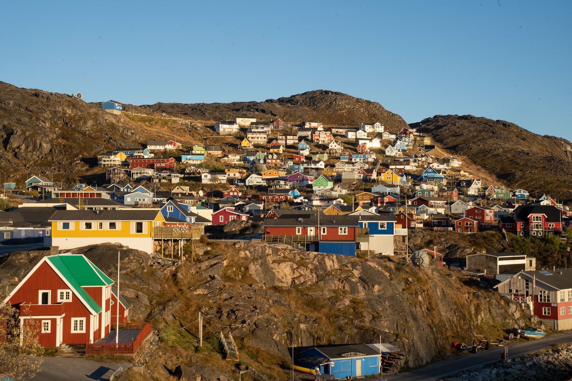Qaqortoq, nearing sunset.