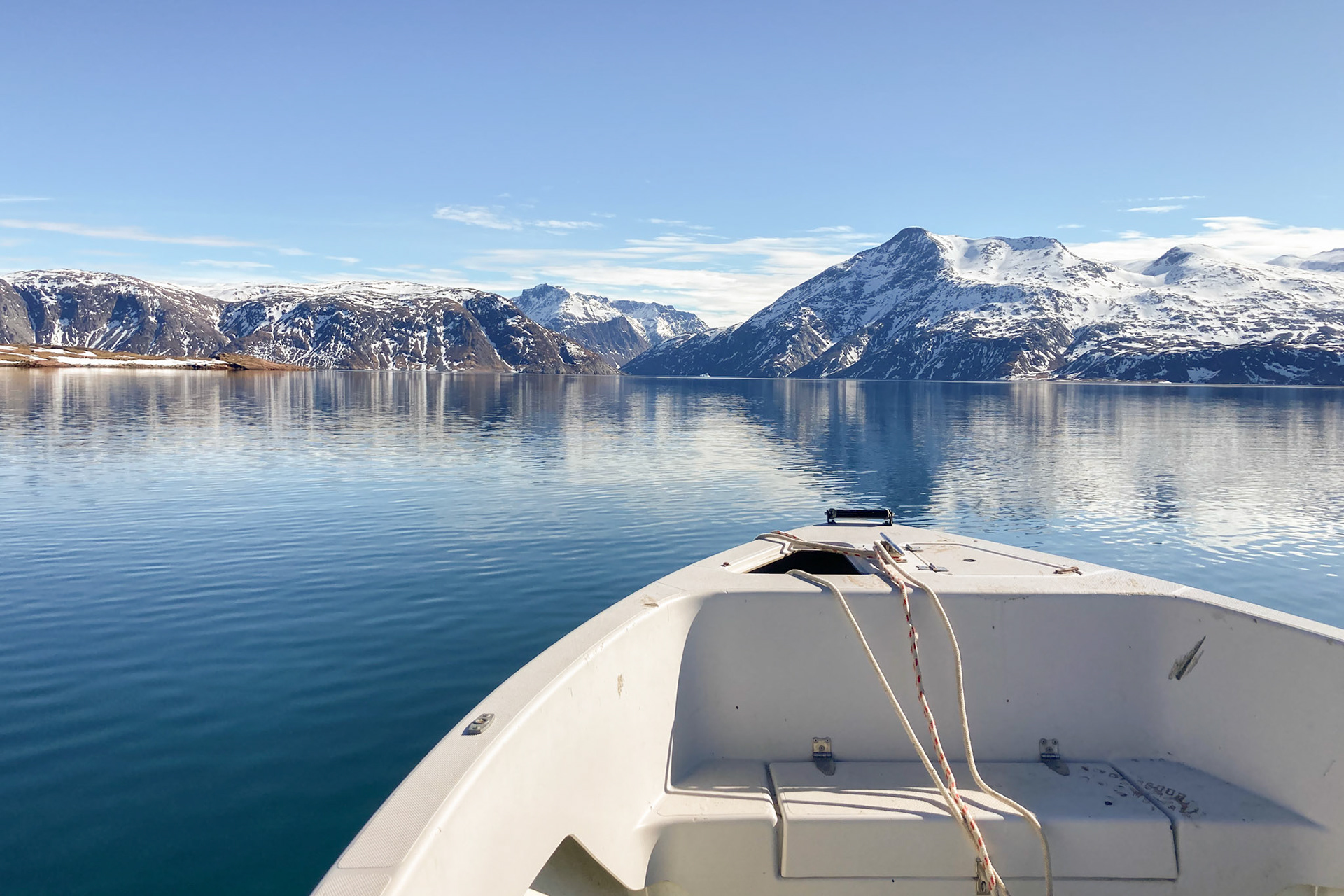 Taking the boat into Qassiarsuk, one of the sheep farming towns, to collect the mail. (Photo taken on my phone)