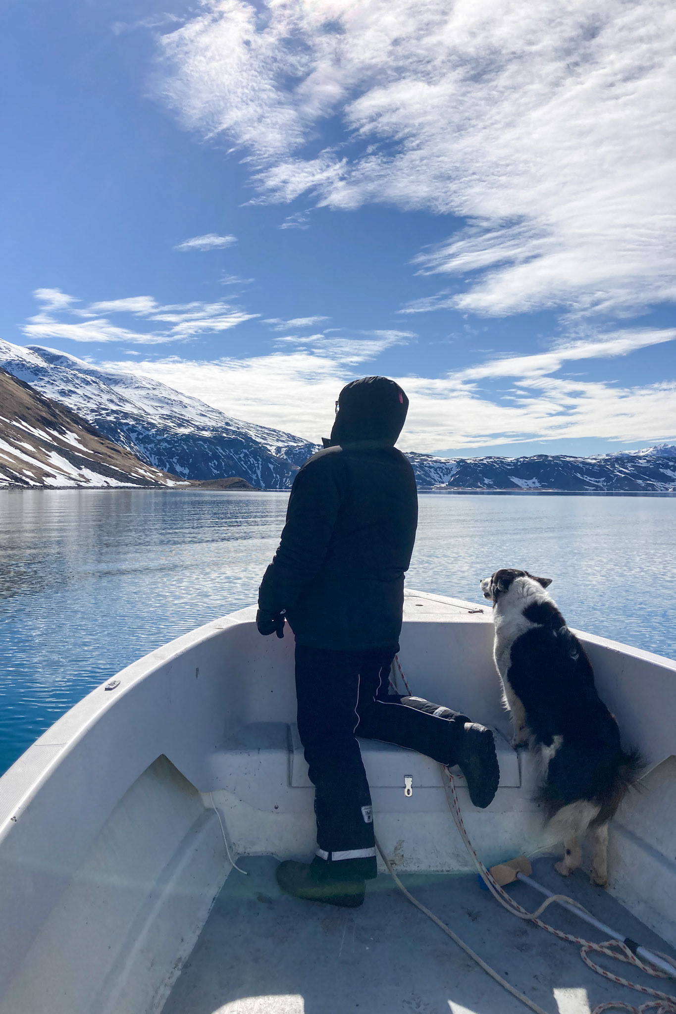 Elna and Aline looking for wayward, overwintered wild sheep on the mountain.