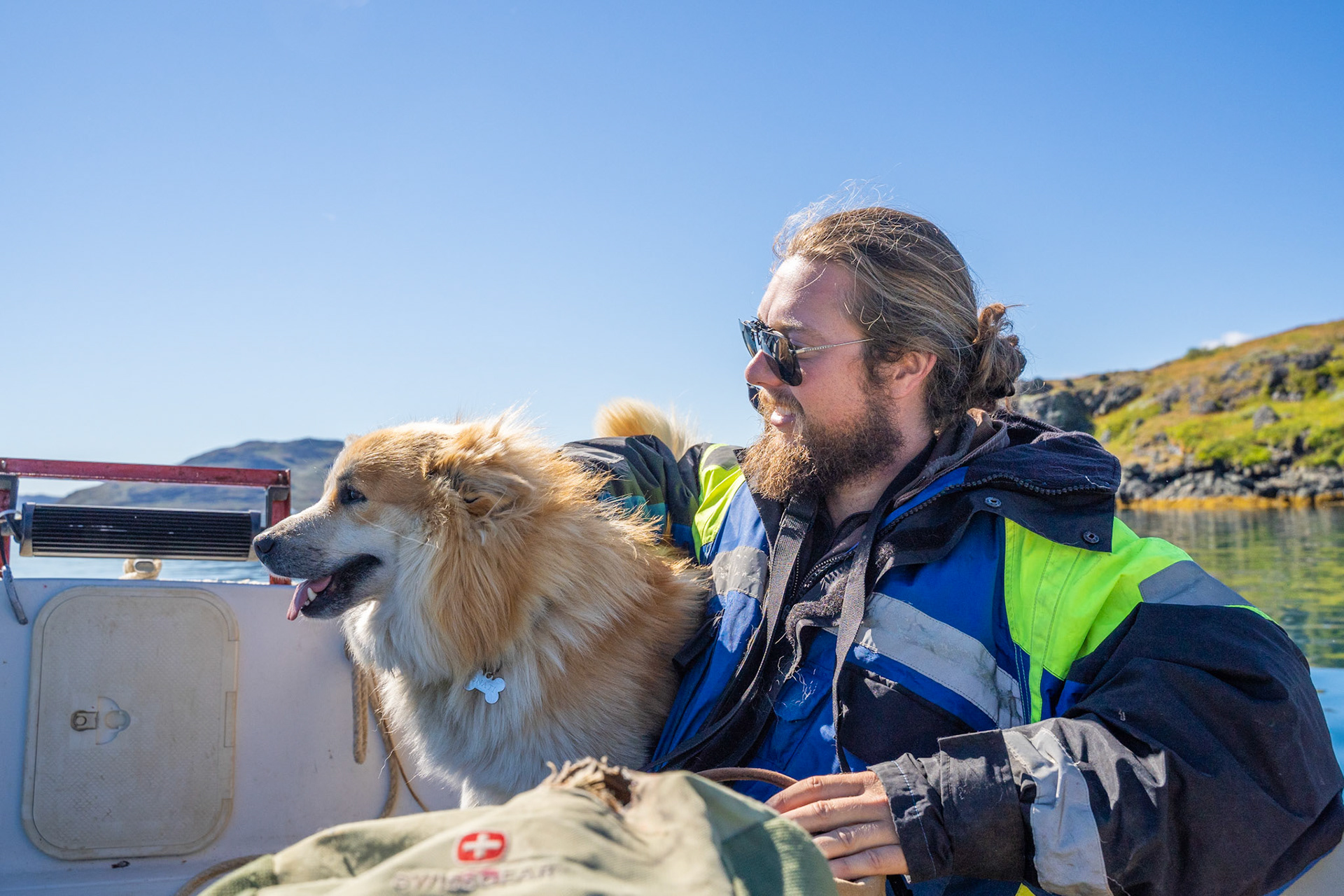 Carson and Snati on our first attempt to get to Isortoq Reineer Station from Narsaq.