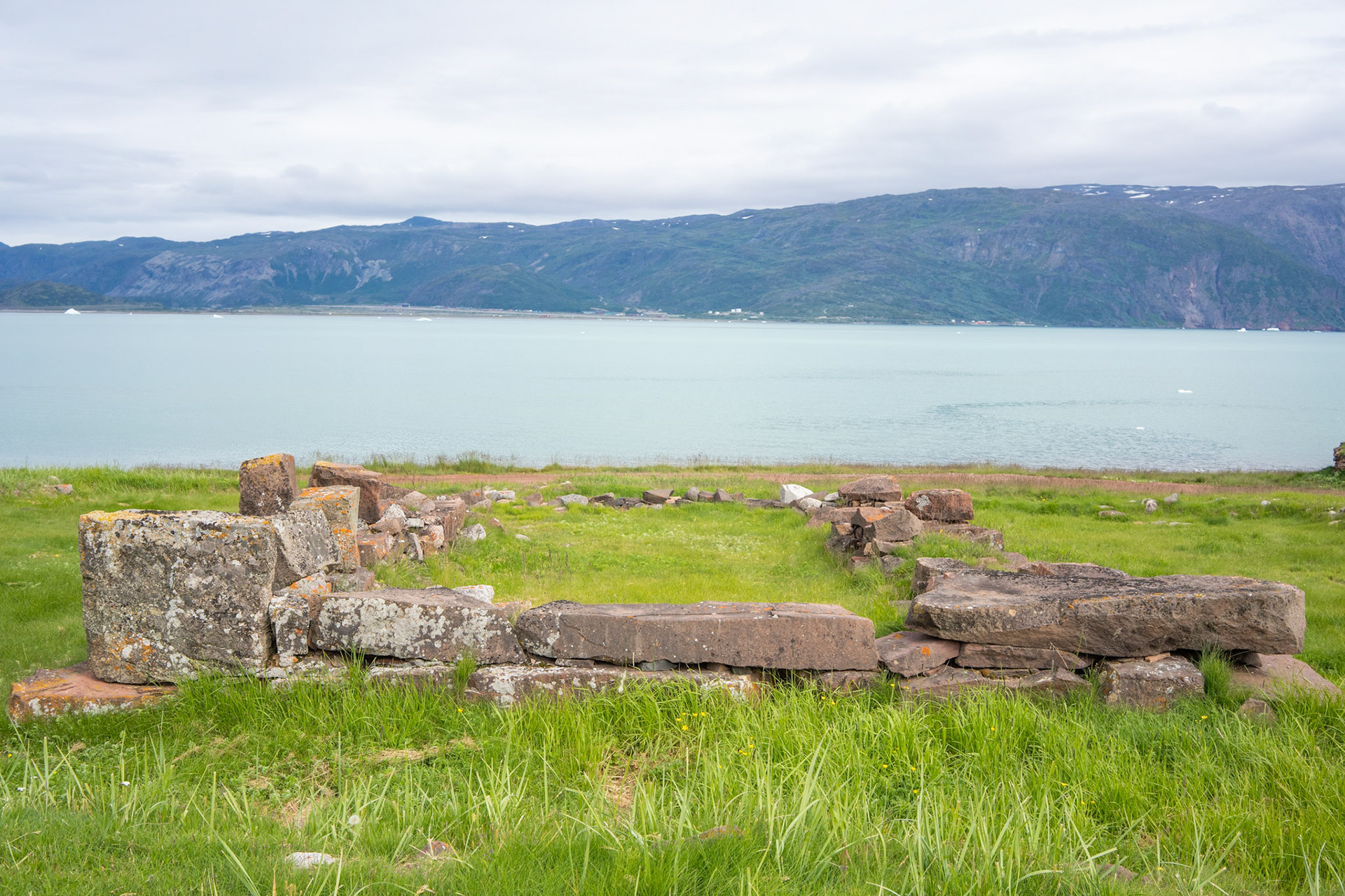 A Norse ruin protected by UNESCO Kujataa in Qassiarsuk. For my work with UNESCO Kujataa, I made a 2d map and 3d model of these ruins in Qassiarsuk.