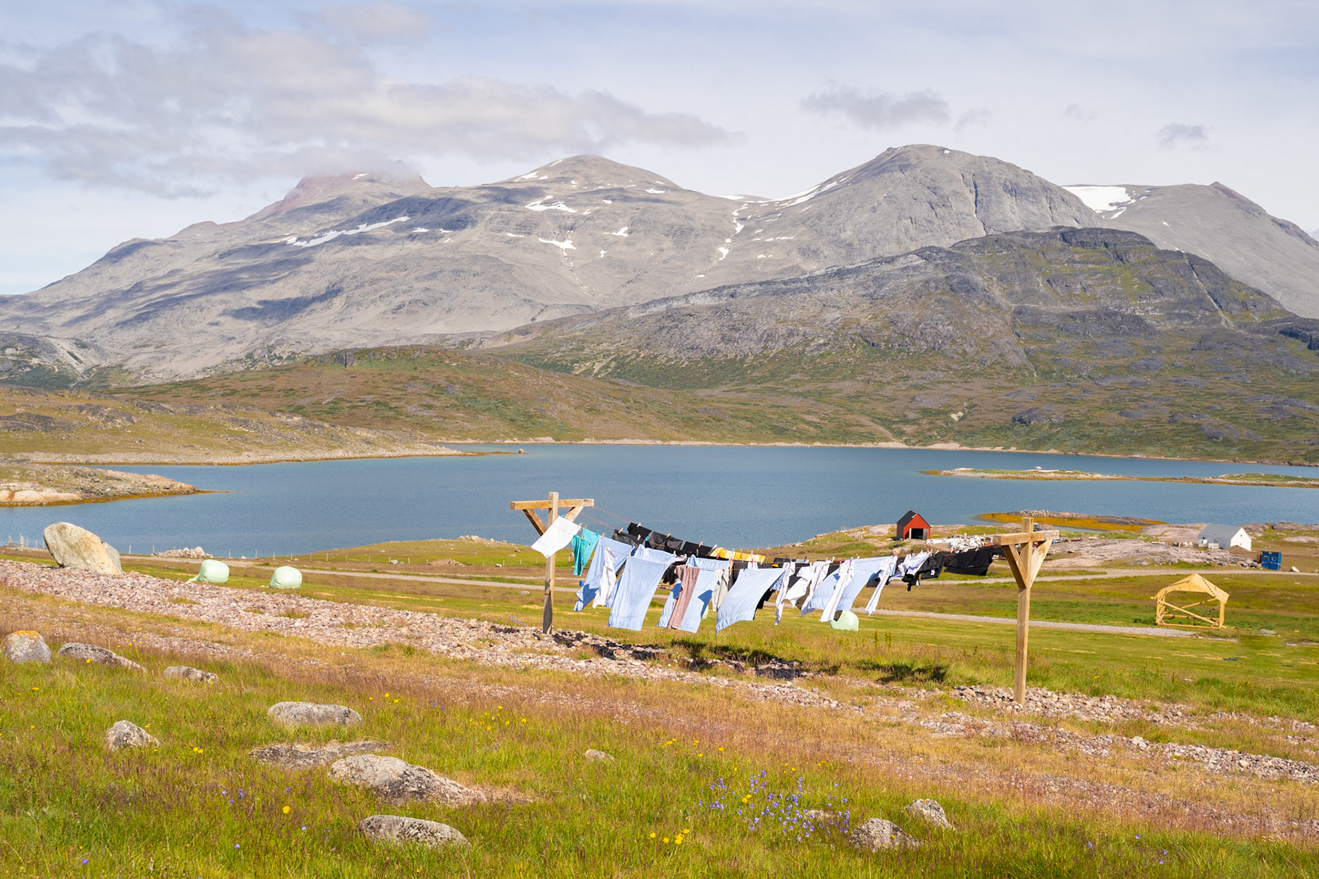 Laundry hanging out to dry in Igaliku.