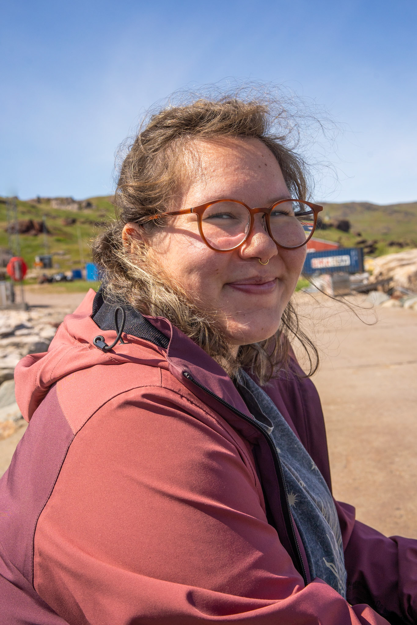 Malou and I on our way to Narsarsuaq to meet up with the wool conference. Malou was one of the farmers for Ipiutaq Sheep Farm.