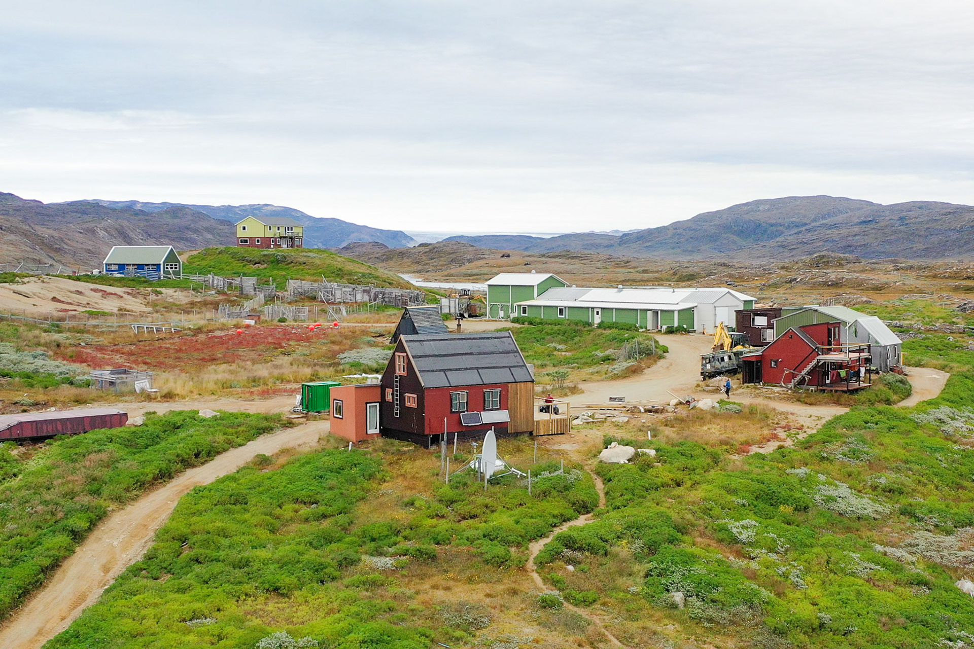 Isortoq Reindeer Station. (Still from drone video by Carson Brown)