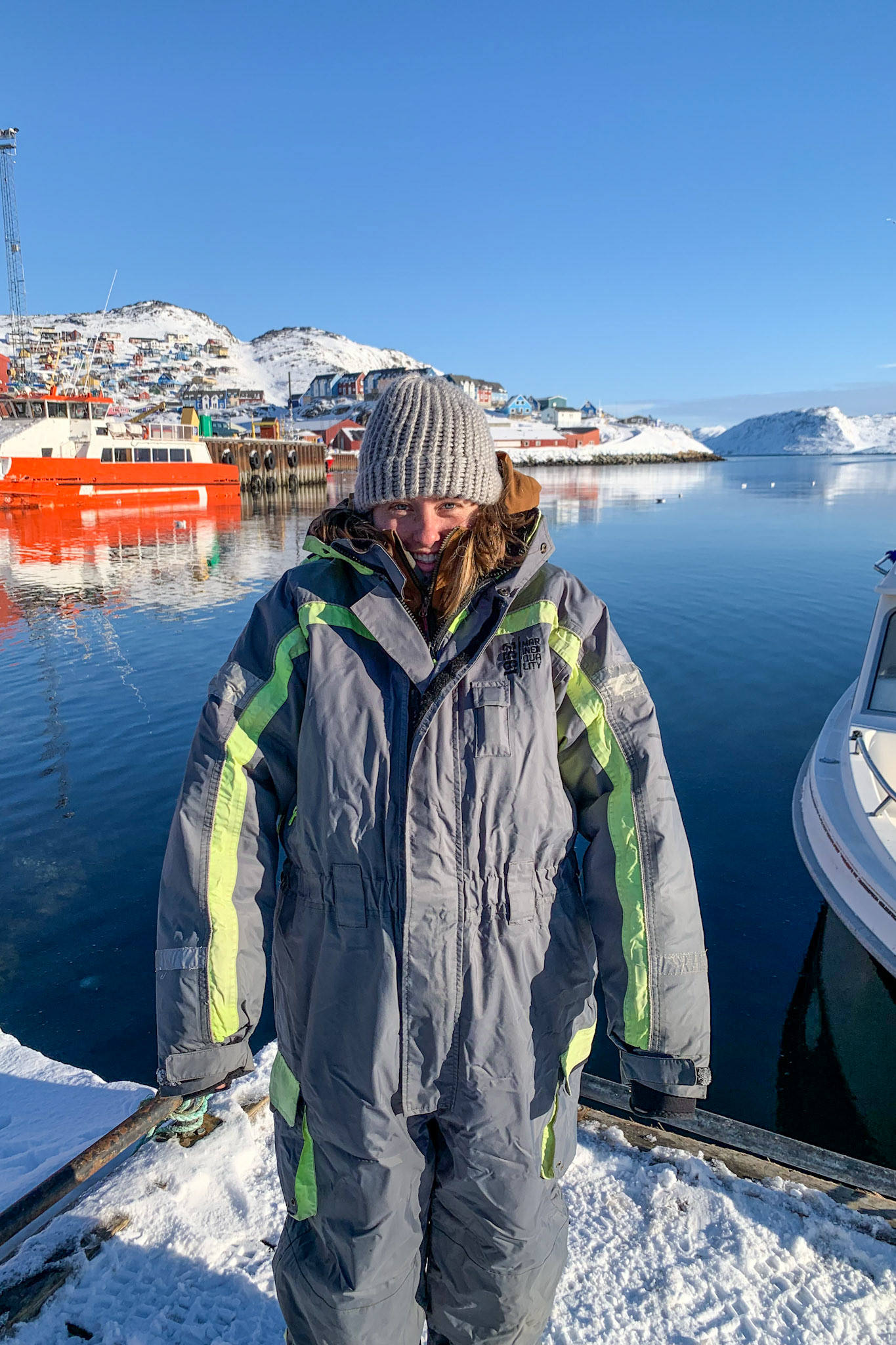 Myself in a float suit, looking truly like a marshmellow.