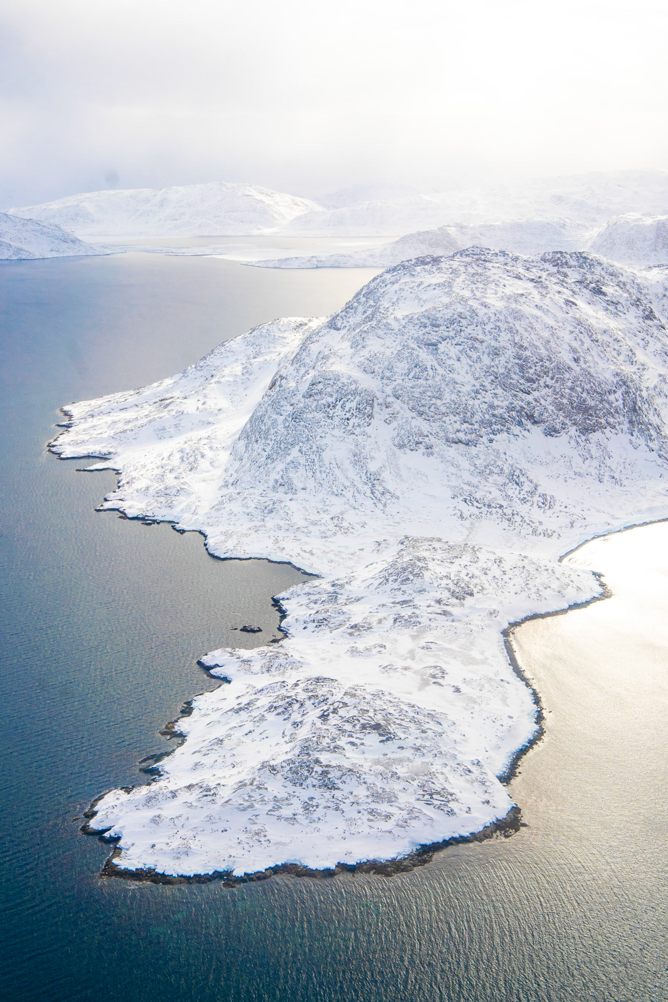 Helicopter flight from Narsarsuaq to Qaqortoq.