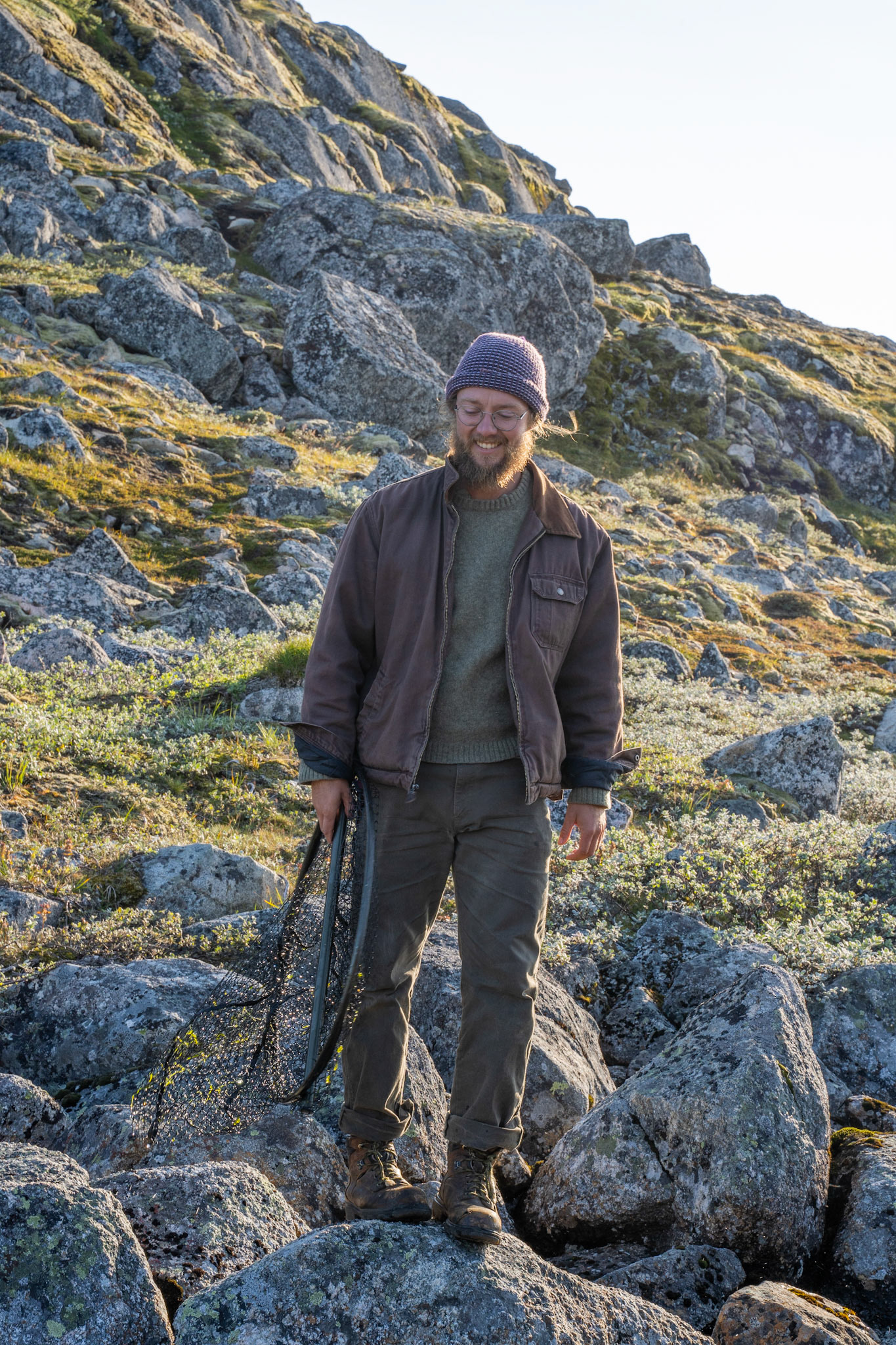 Carson at the arctic char stream.