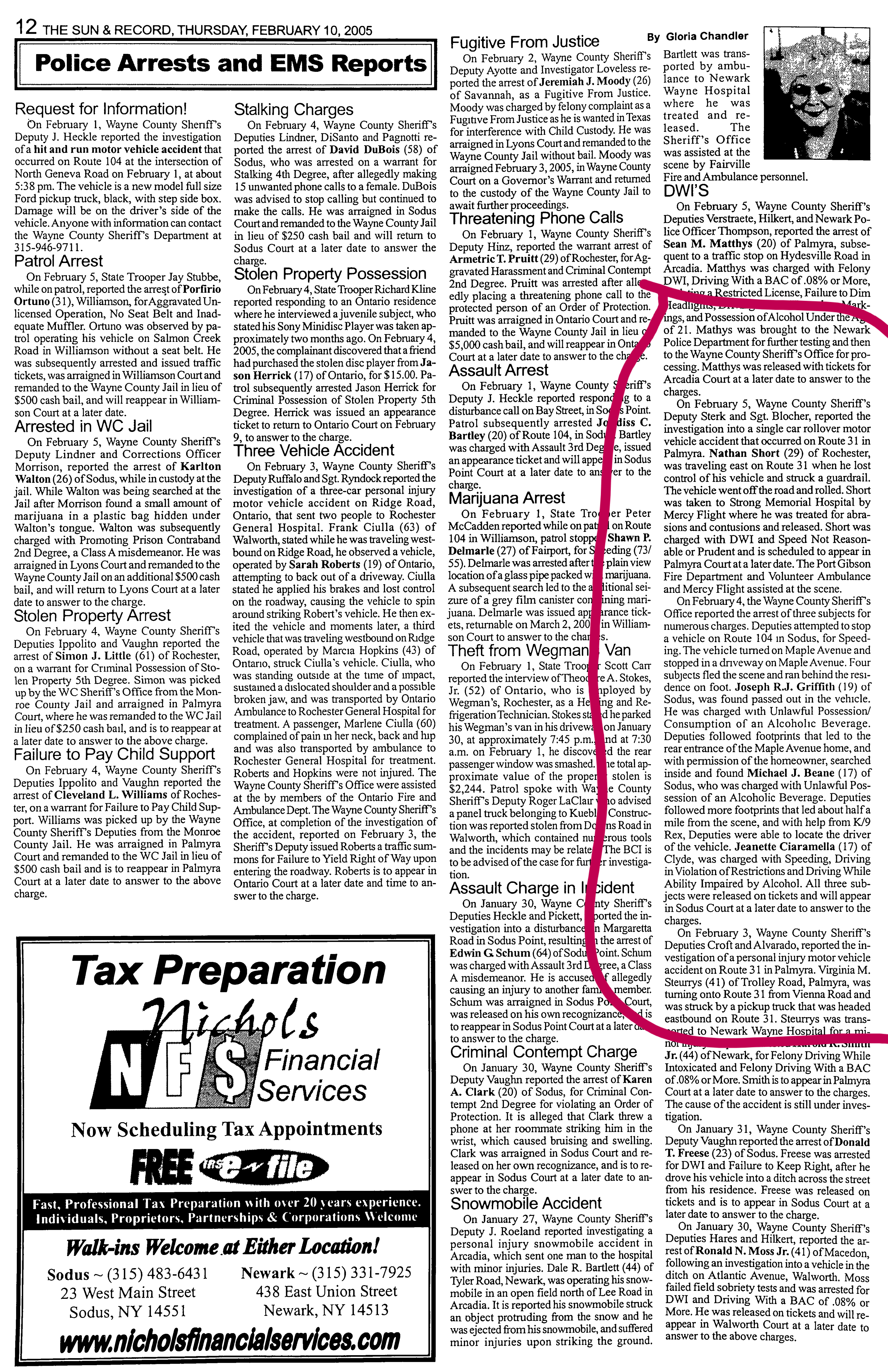 Arrest Article The Sun & Record