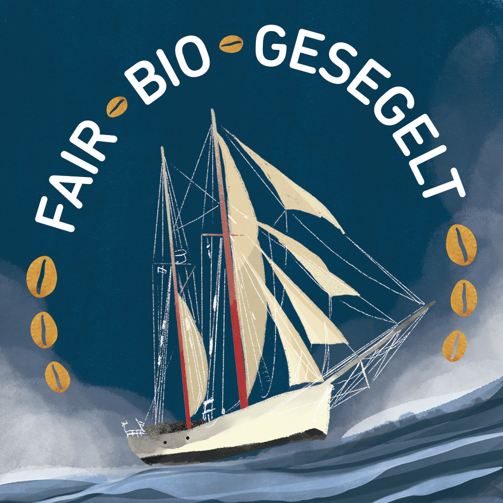 Aufkleber für gesegelten Kaffee