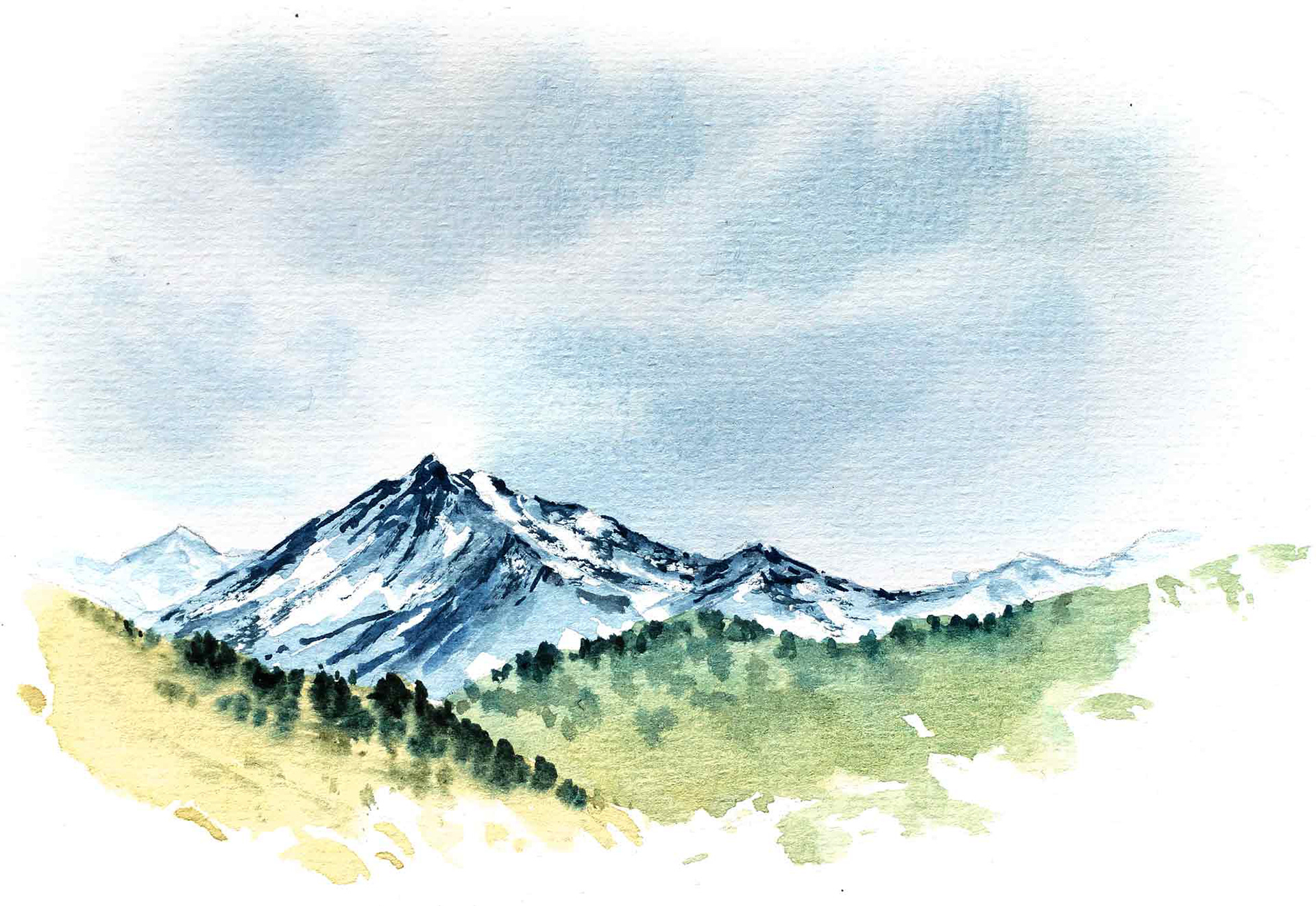 Schneebedeckter Berggipfel