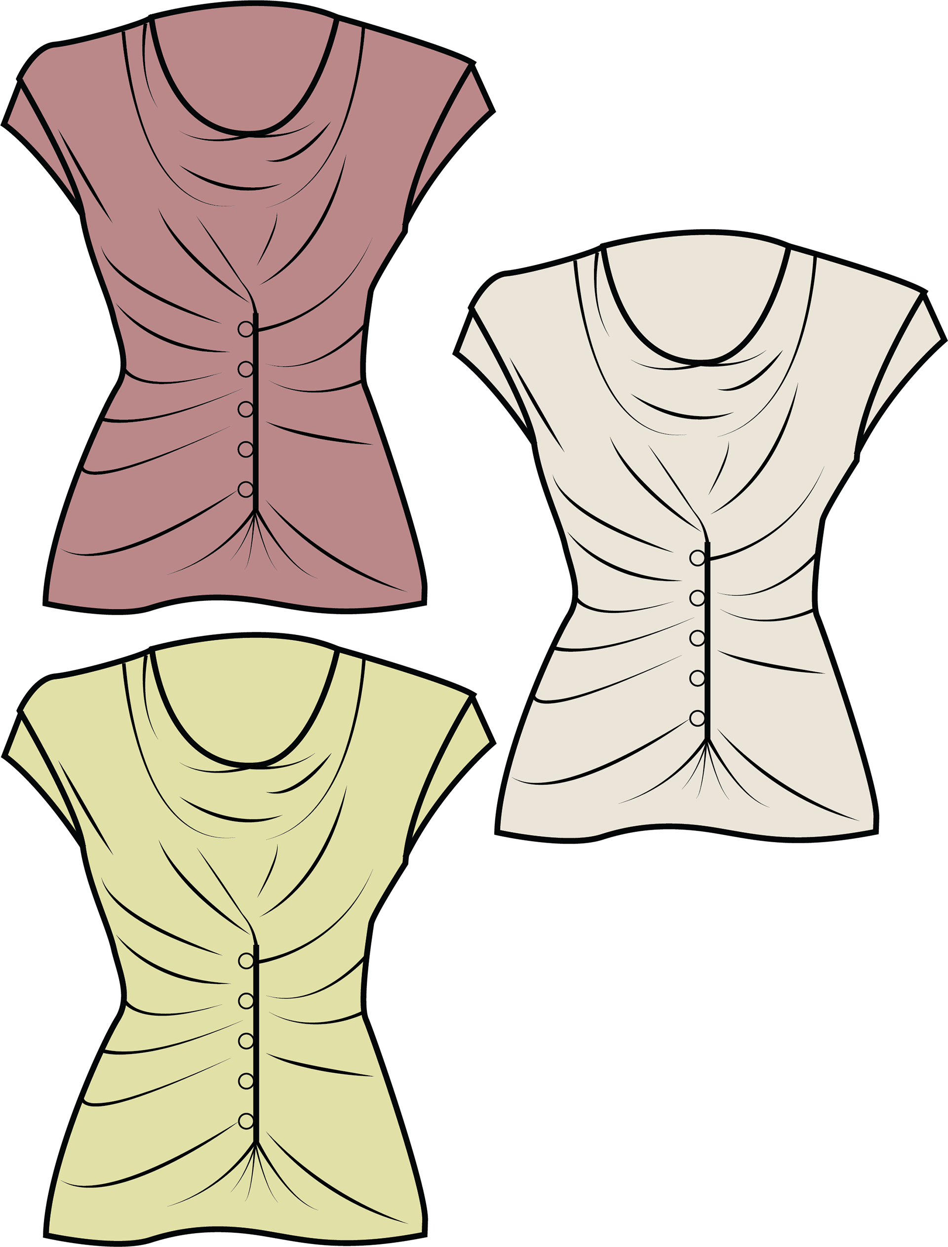 Light Knit Gathered shirt- Illustrator