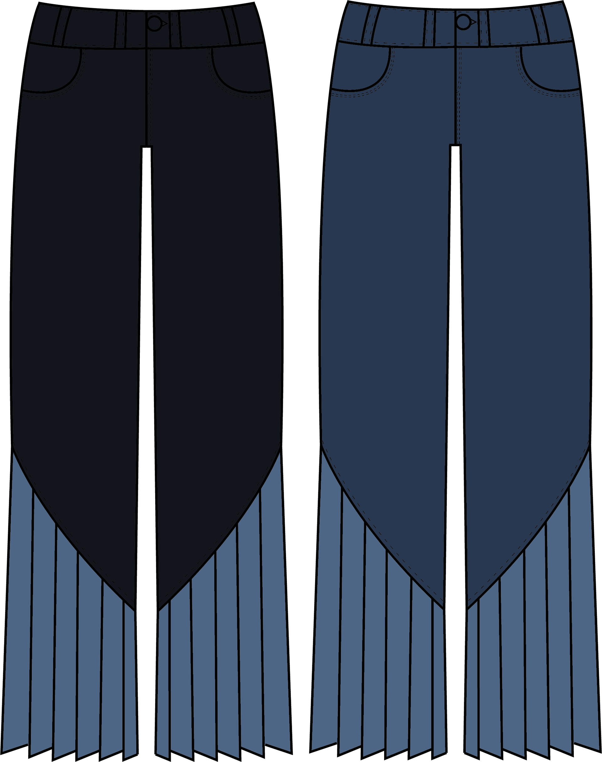 Jeans with pleats- Illustrator