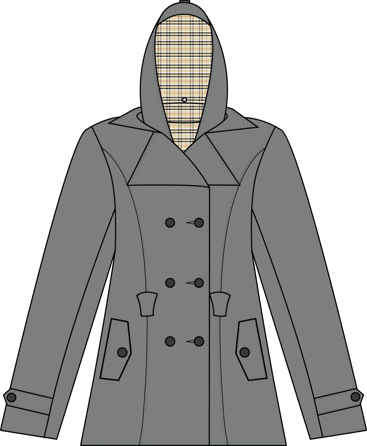 Flat for a D&G Coat- Illustrator