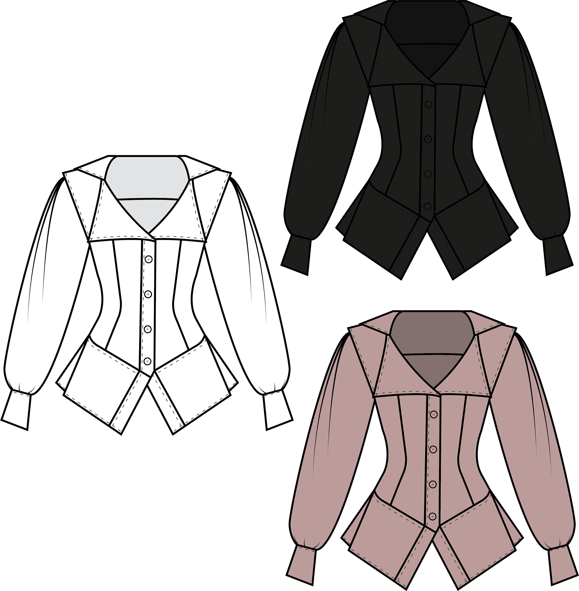 Princess button up- Illustrator