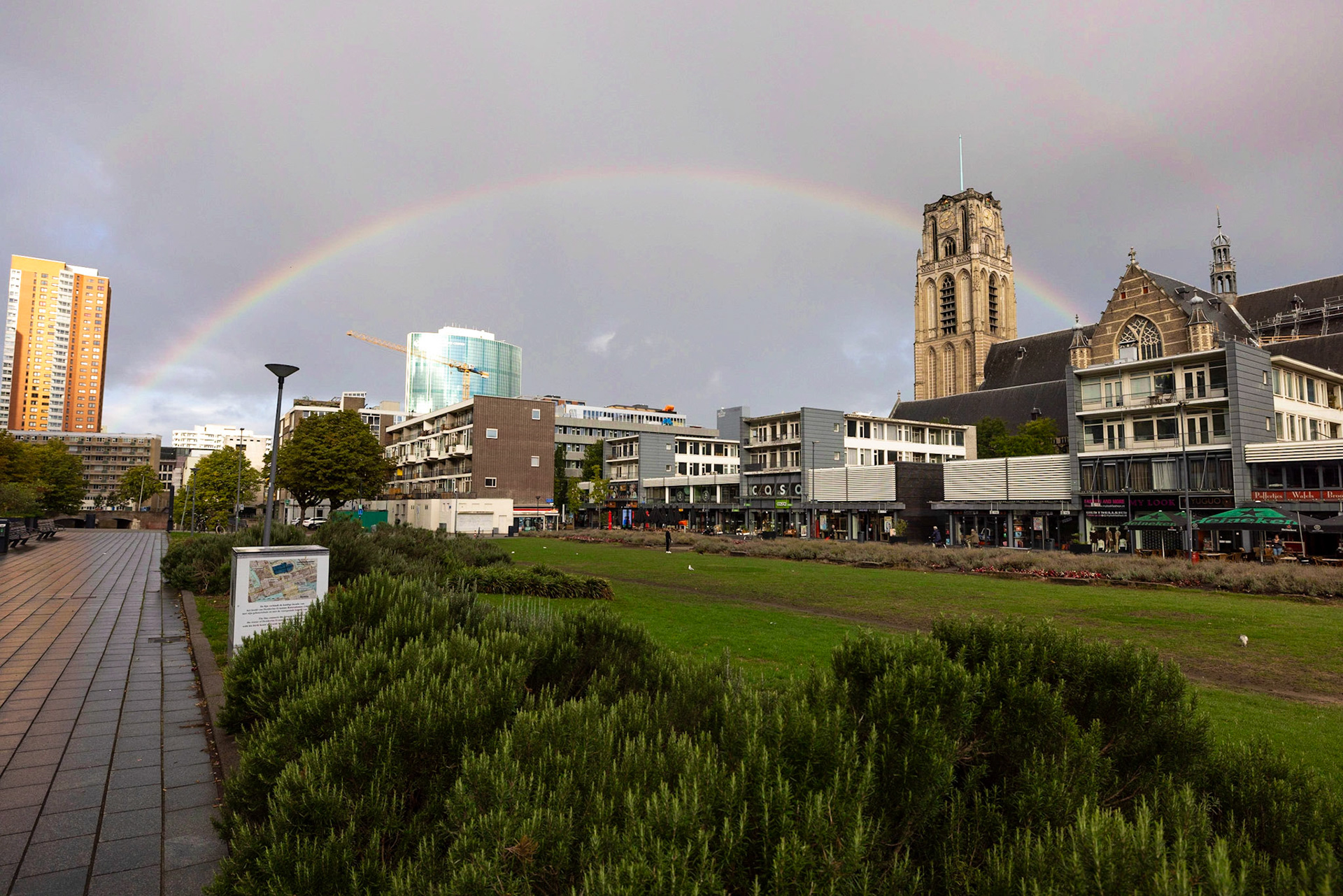 Rainbow over rotterdam