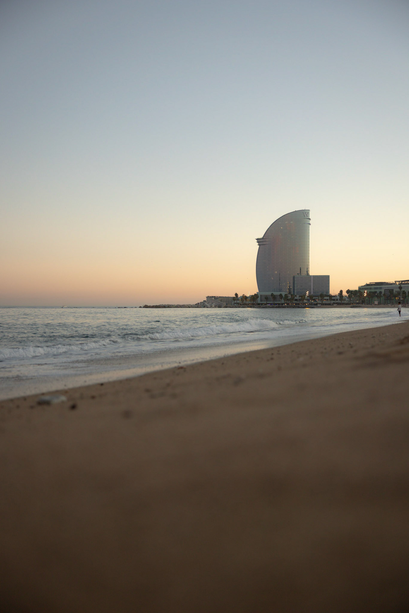W Barcelona in sunset
