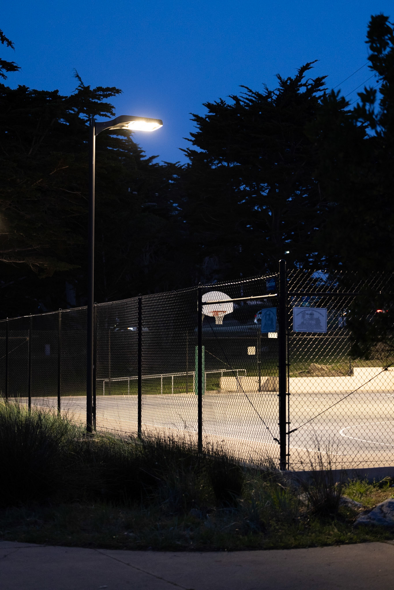 basketball court at night