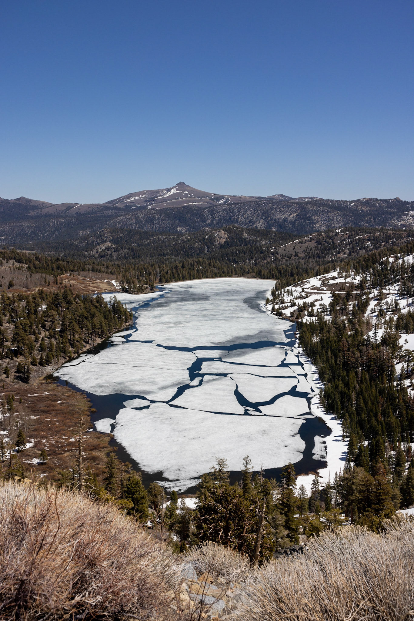 iced lake in the mountains