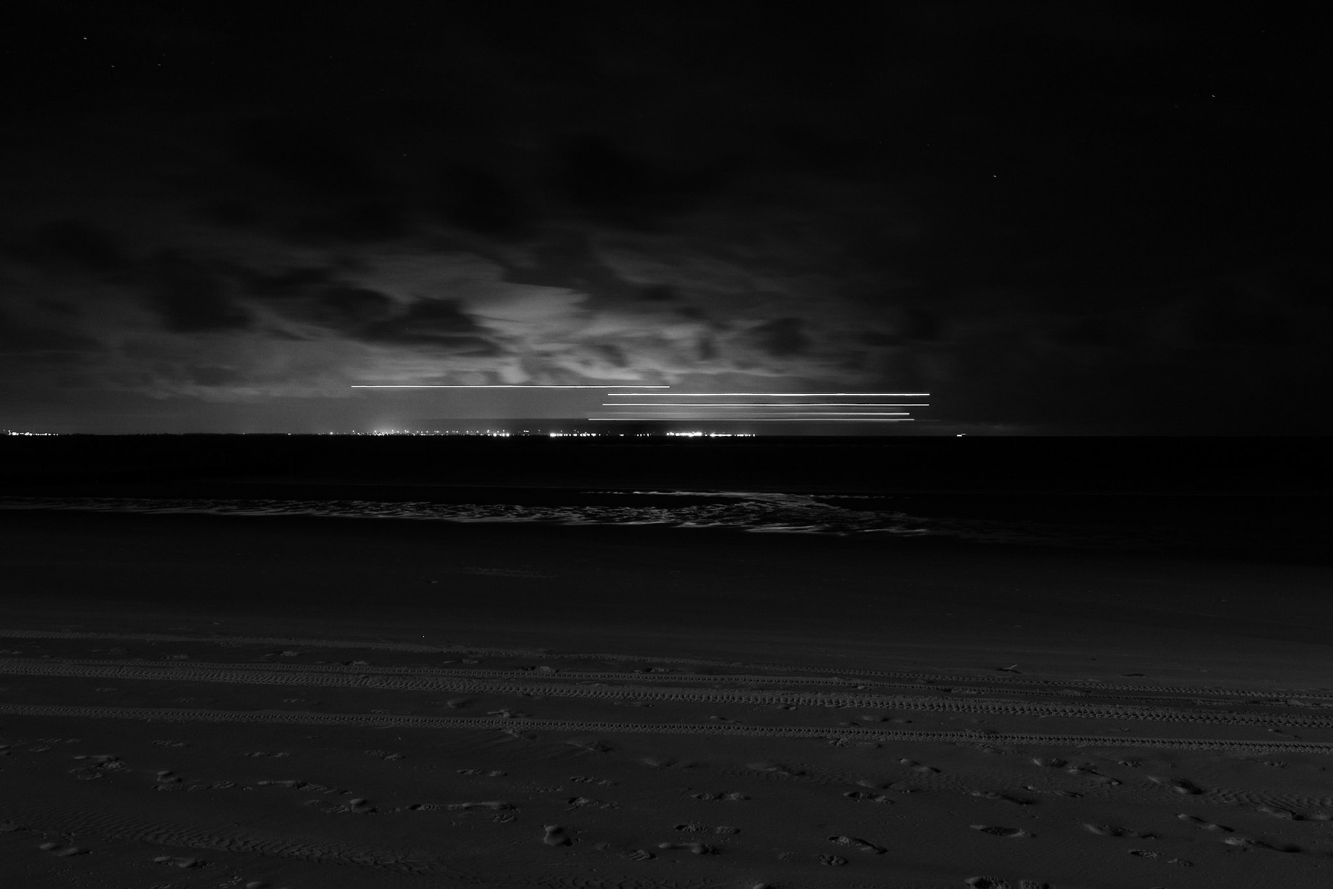 Long time exposure of a passing ship