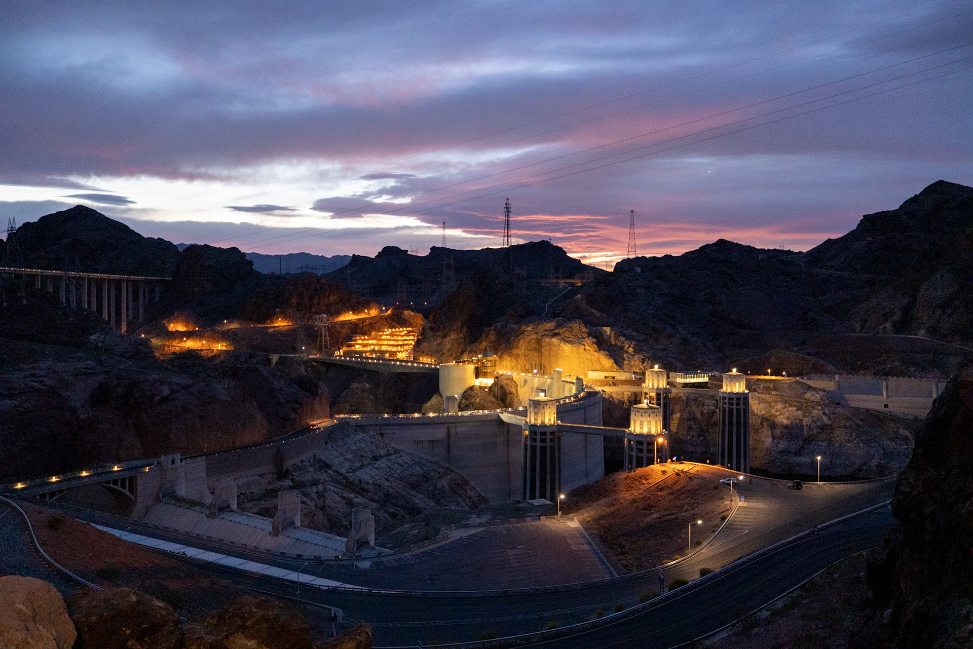 Hoover Dam at night