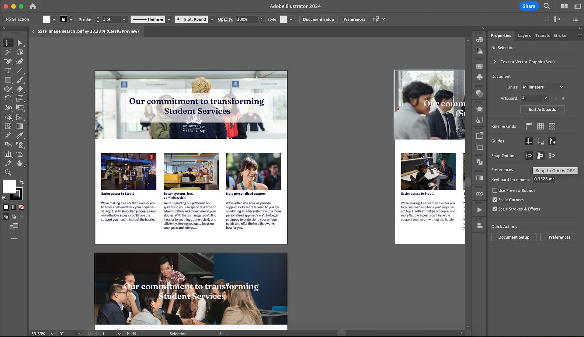 My recommended layouts and image selections for this campaign