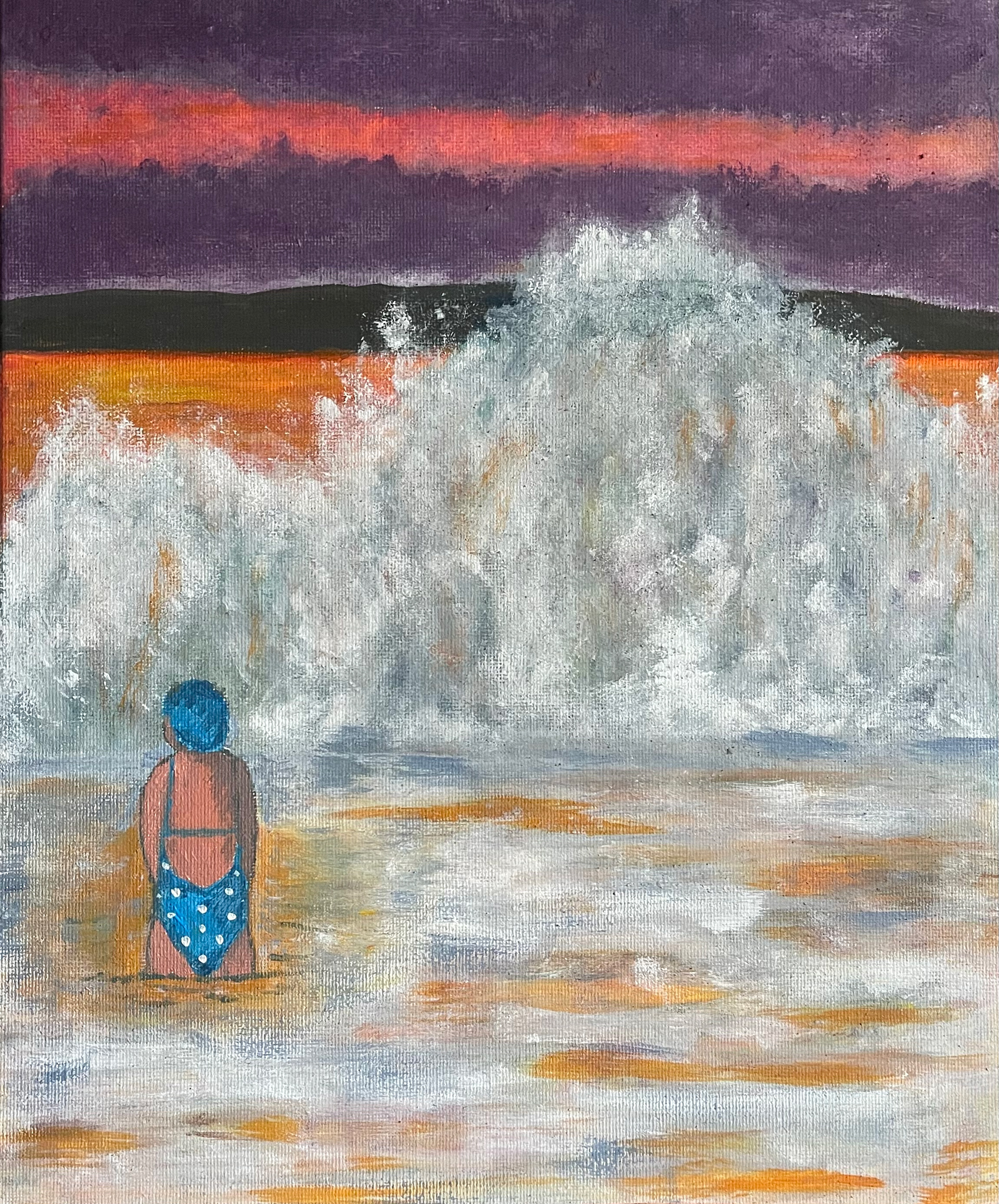 Facing the wave - acrylic on canvas (SOLD)