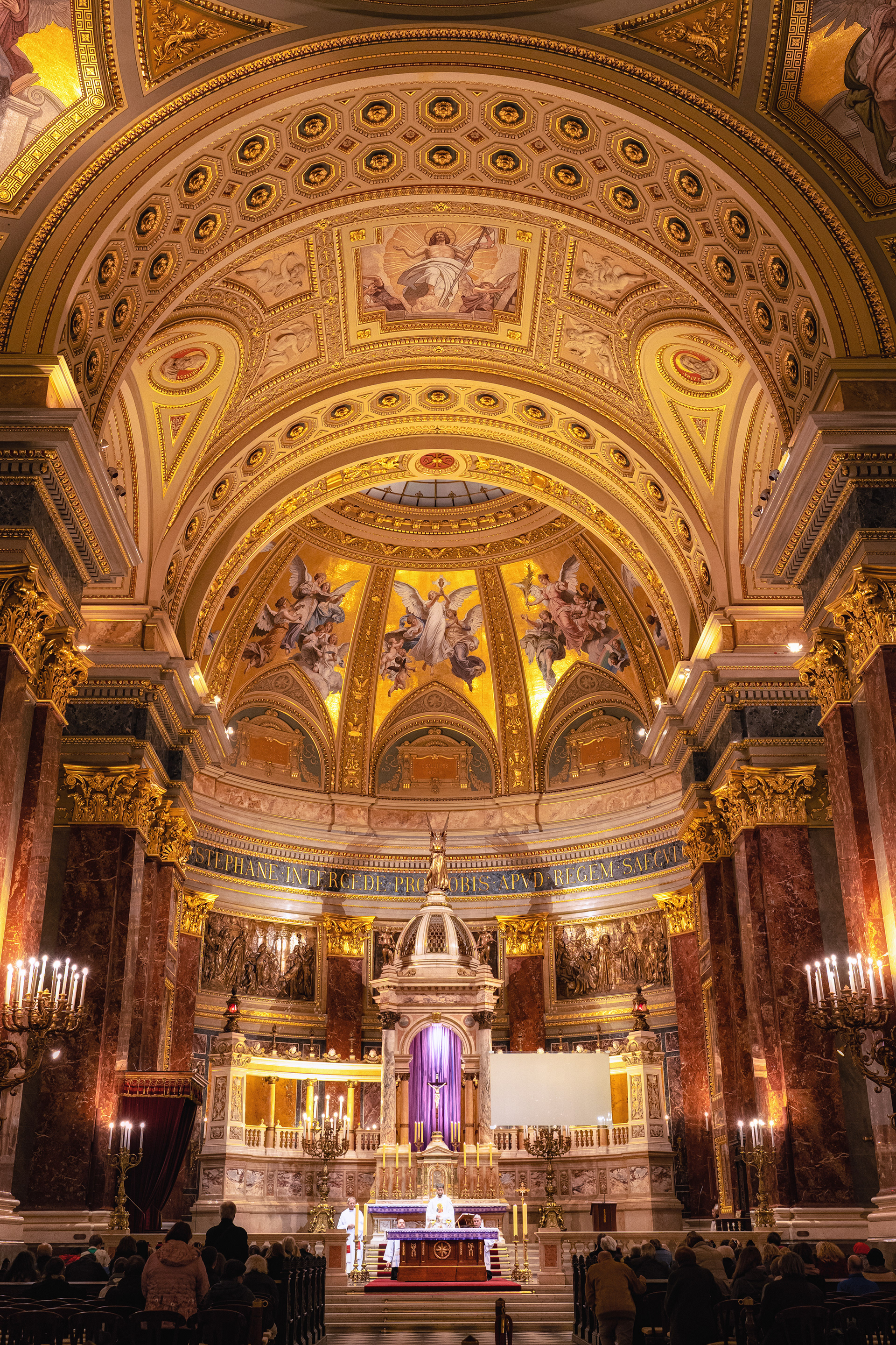 Inside St. Stephen's Basilica - Budapest Hungary
