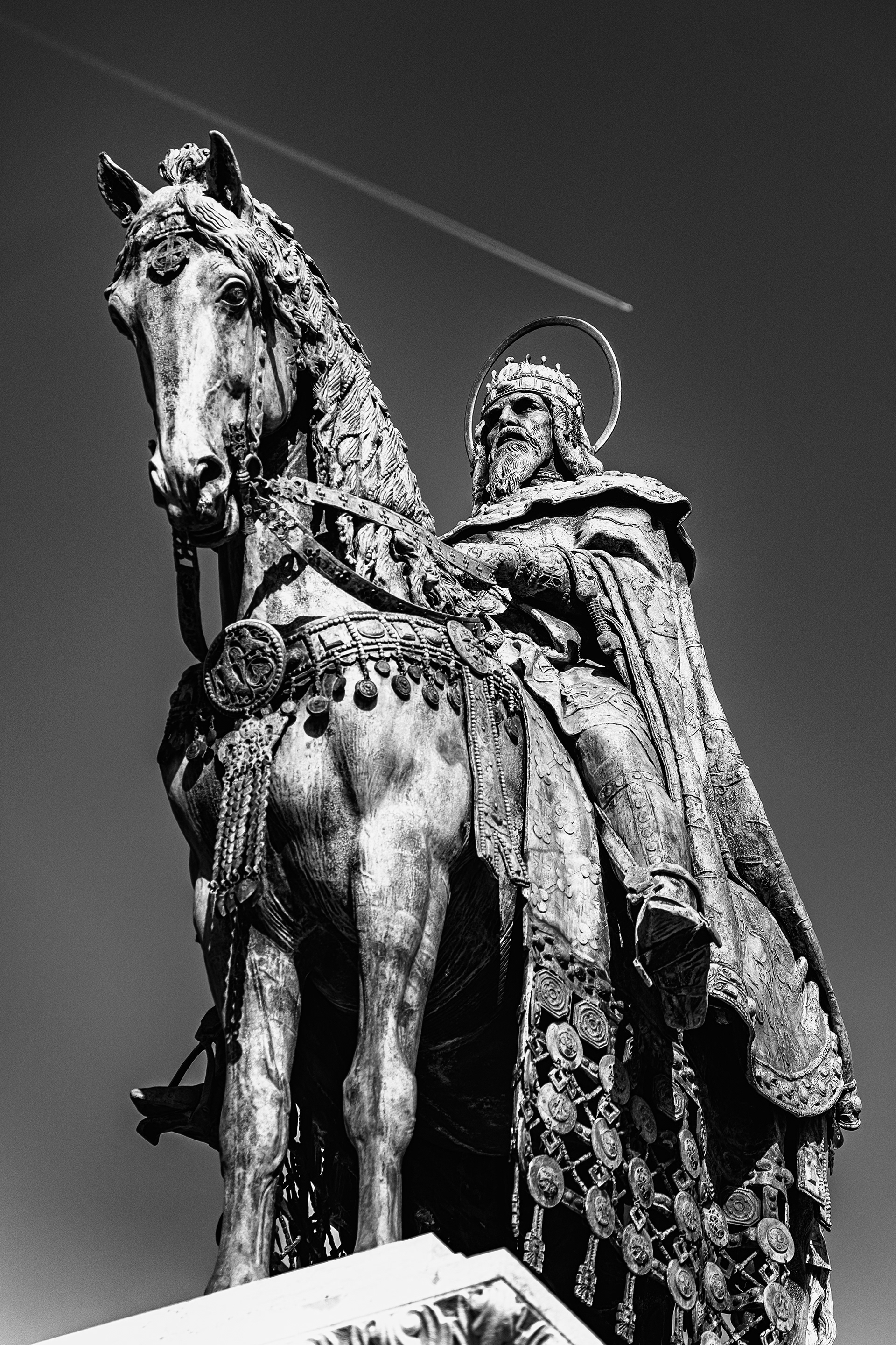St Stephens King Statue in Fishermans Bastion - Budapest Hungary