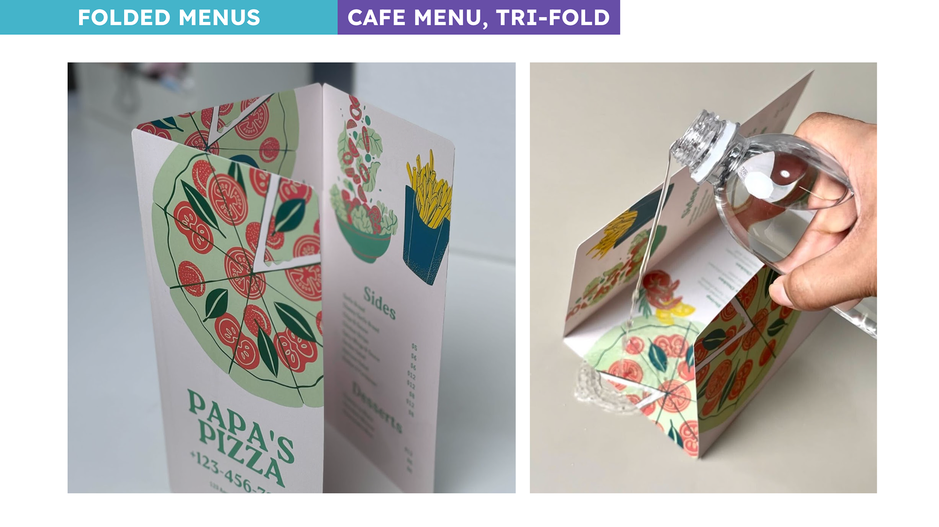 Waterproof Trifold Menu