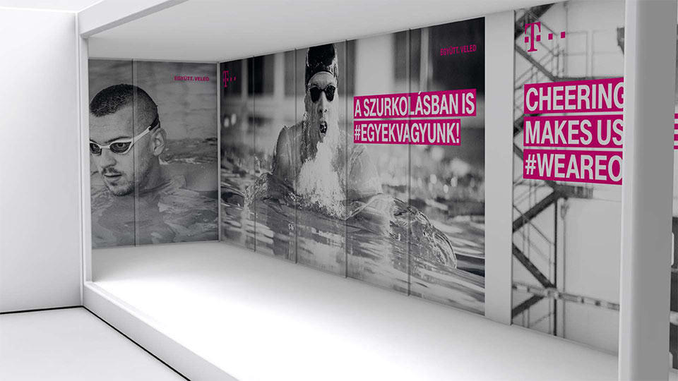 TELEKOM_SAMSUNG booth at FINA Aquatic World championships. Photo ©ZM