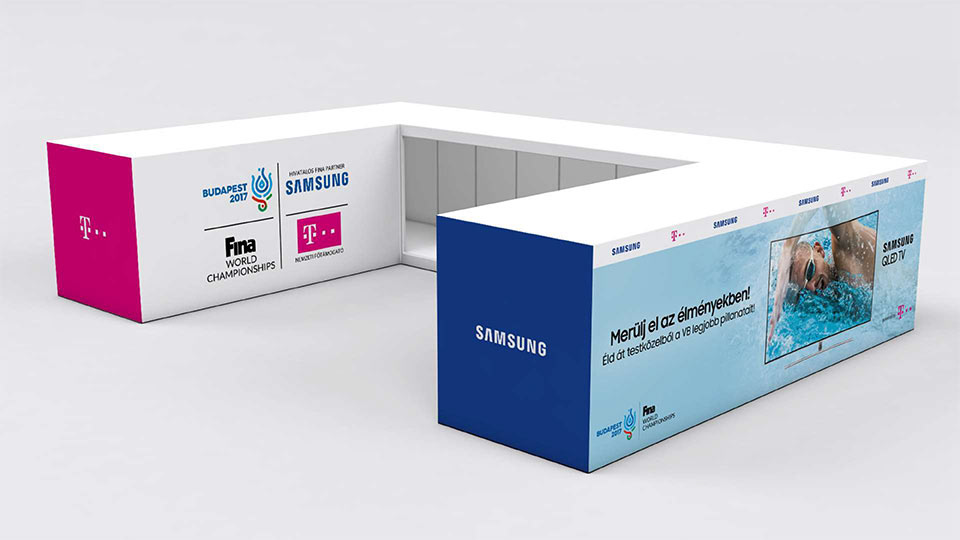 TELEKOM_SAMSUNG booth at FINA Aquatic World championships. Photo ©ZM