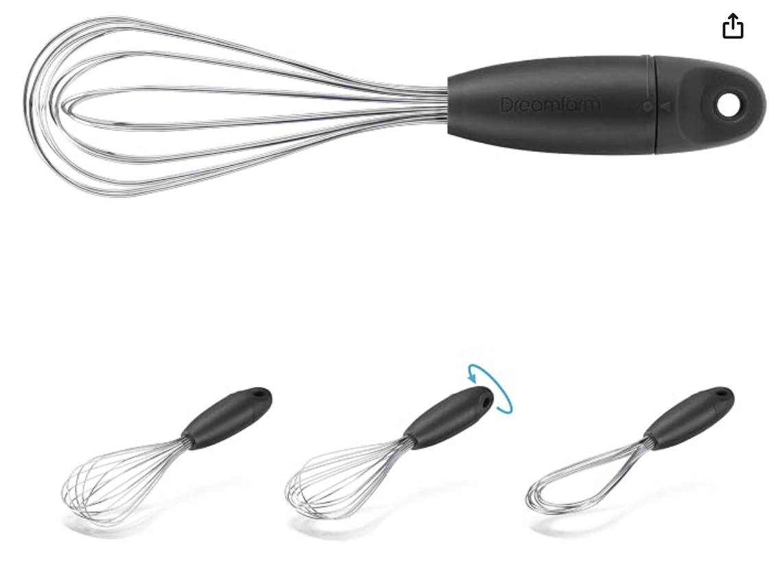 Fold up whisk - dishwasher safe