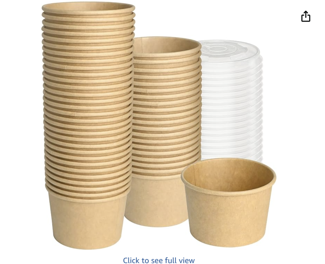Paper Snack cups with lids - Disposable