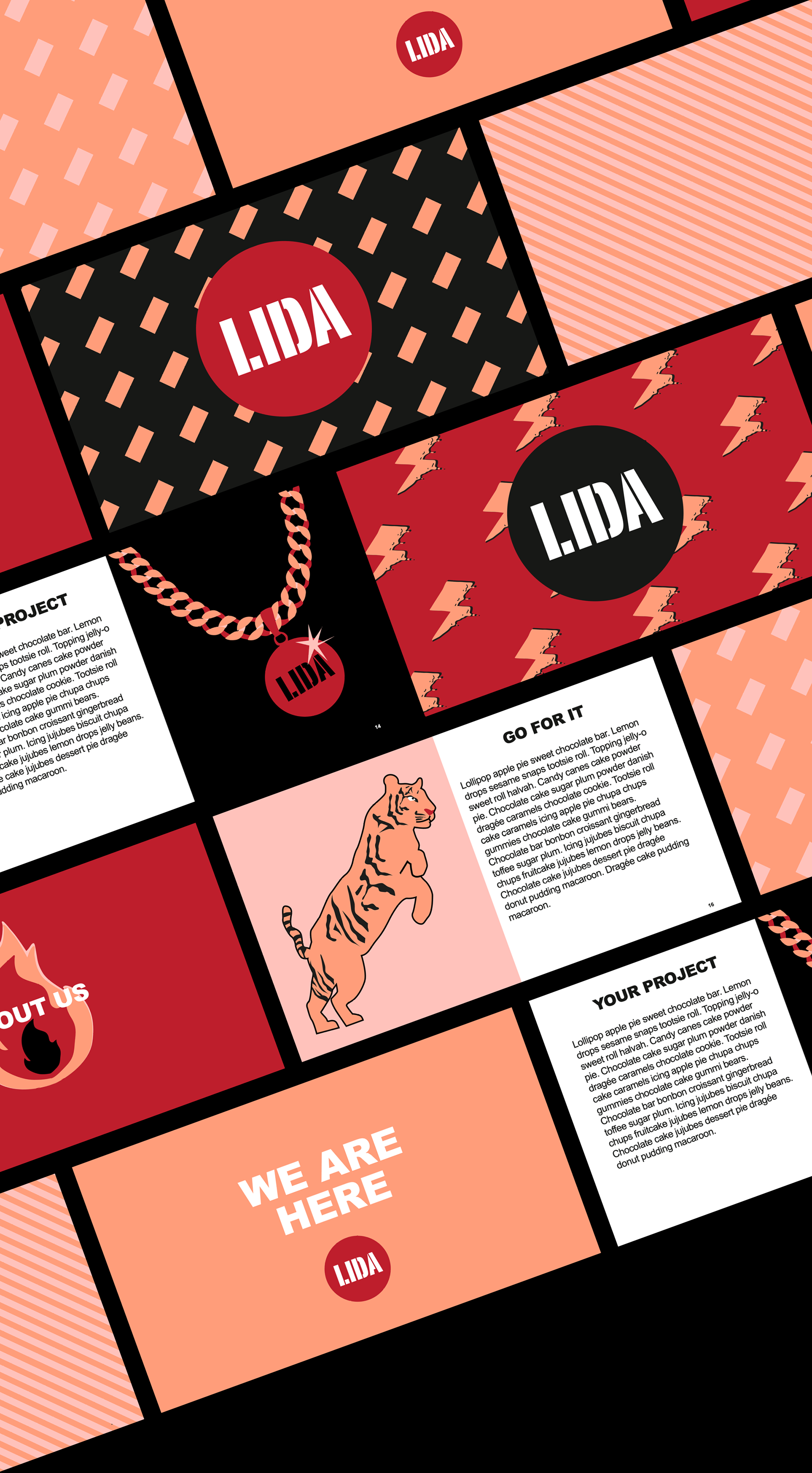 Collage of designed slides