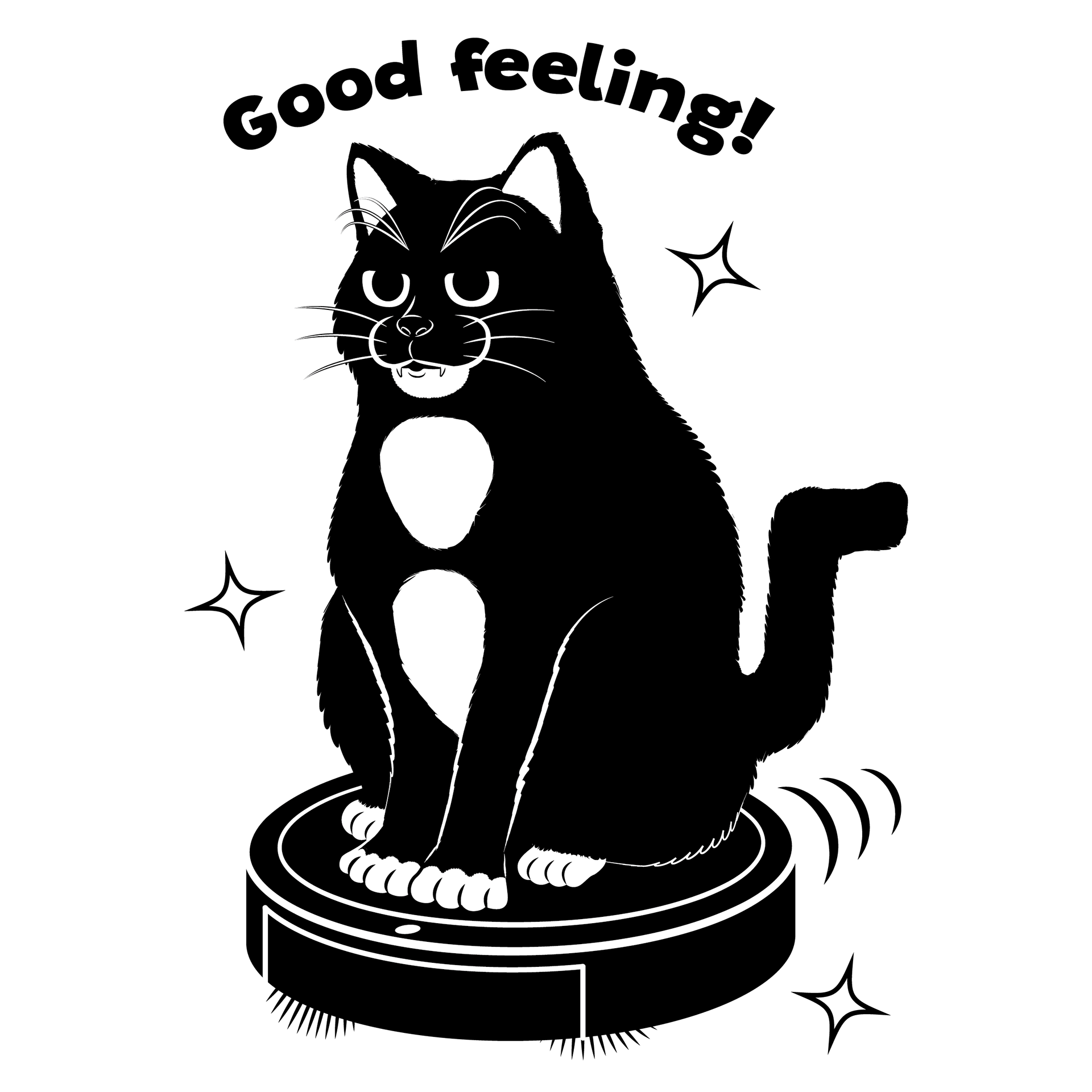 Cat riding on top of automatic vacuum cleaner