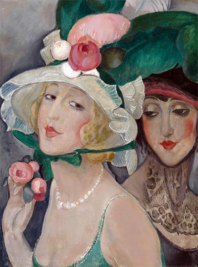 Two Cocottes with Hats (Lili and friend) by Gerda Wegener